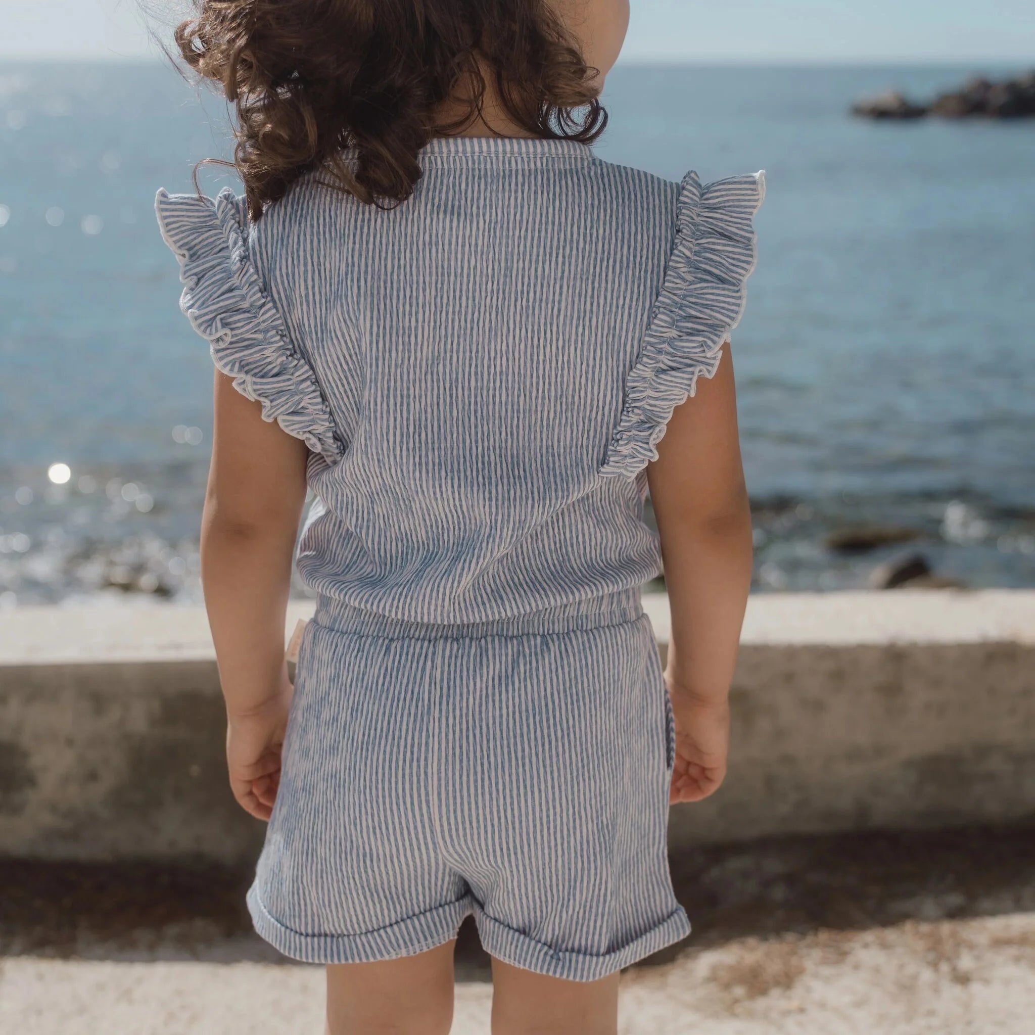 Salopette Denim Blue Stripe - Little Dutch