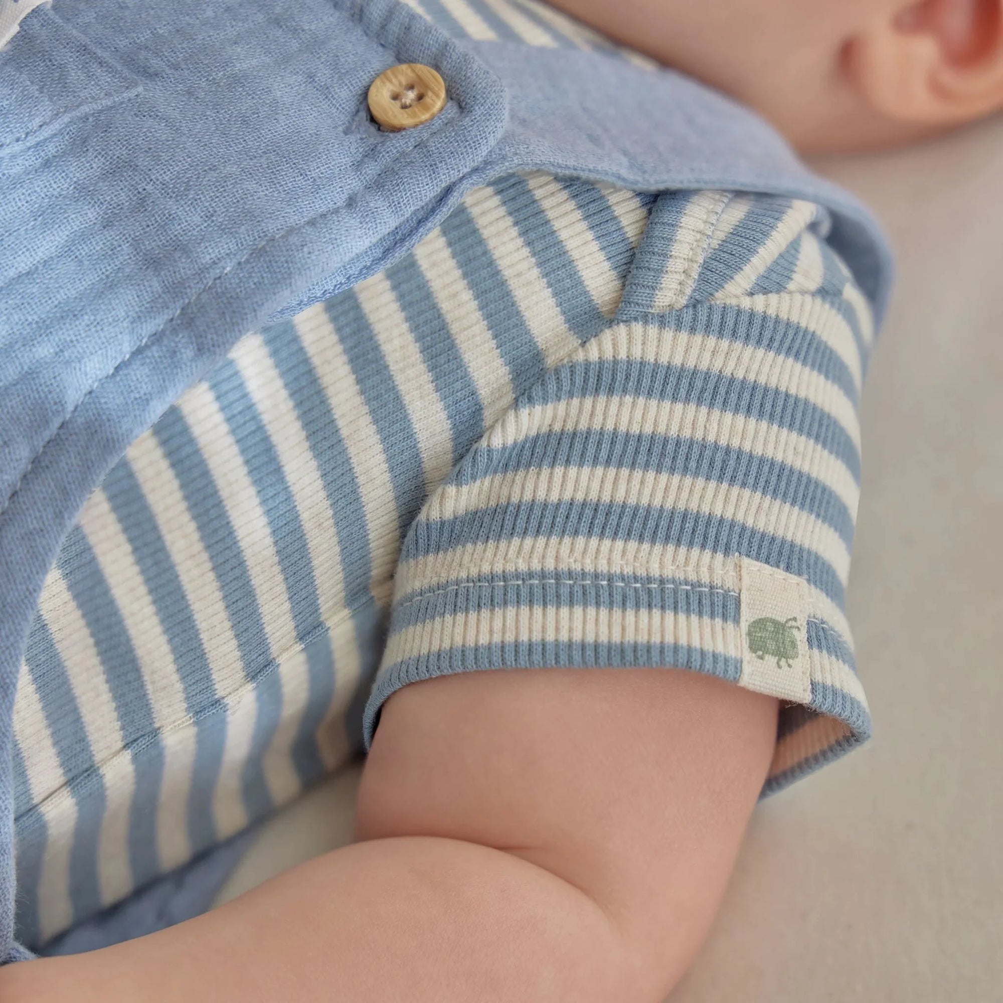 Body manica corta Stone Blue Stripe - Little Dutch