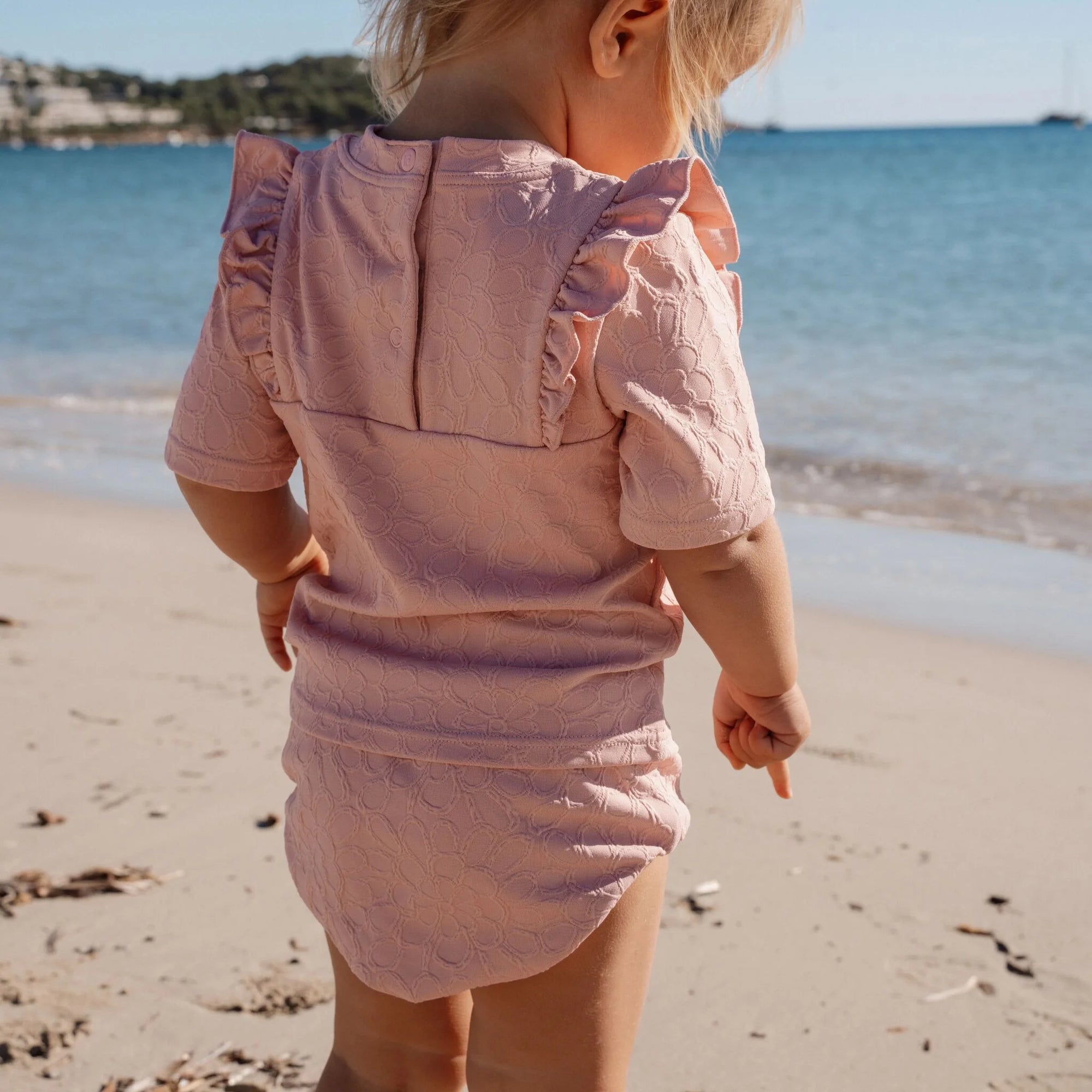 Maglietta da bagno a maniche corte Pink Rose - Little Dutch
