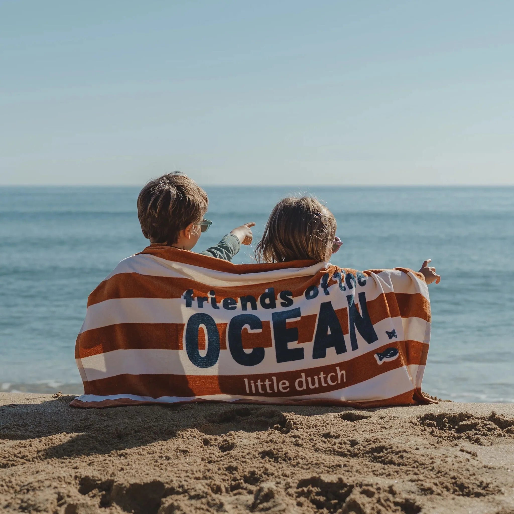 Telo mare Ocean World Brown Stripe - Little Dutch