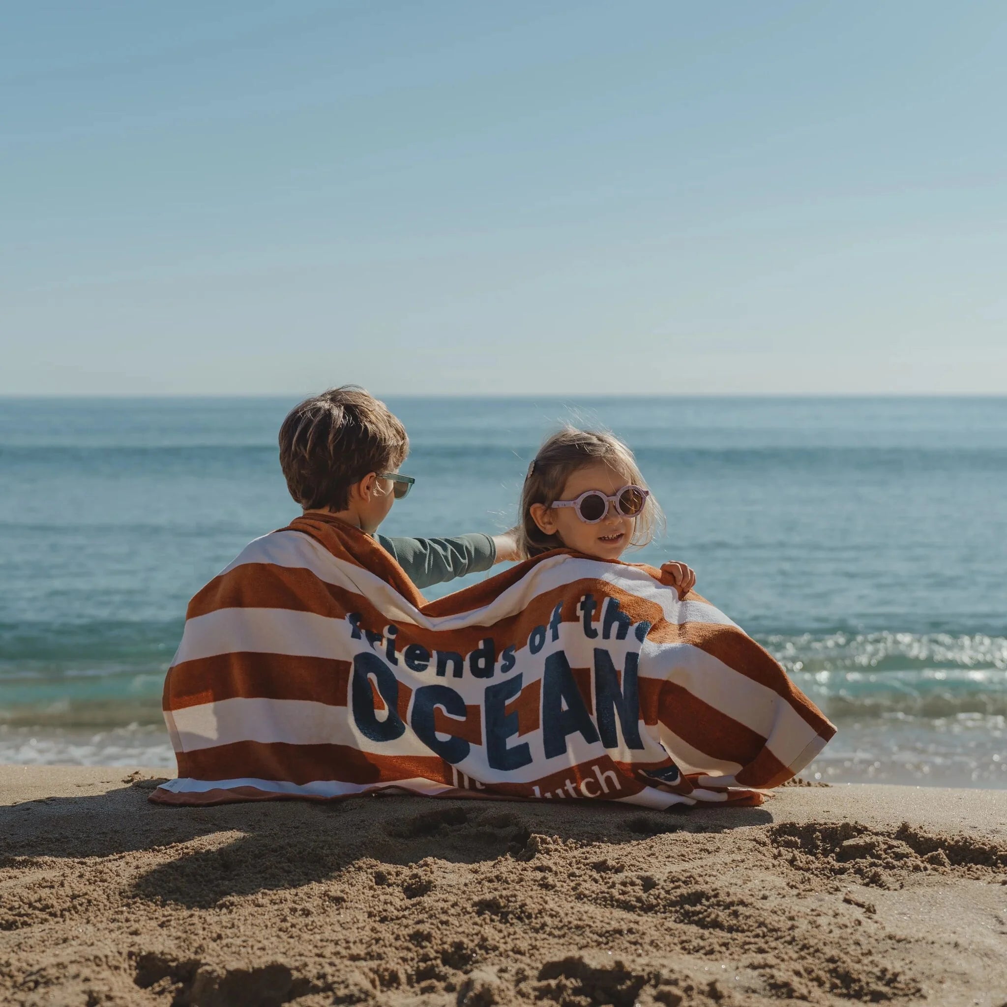 Telo mare Ocean World Brown Stripe - Little Dutch