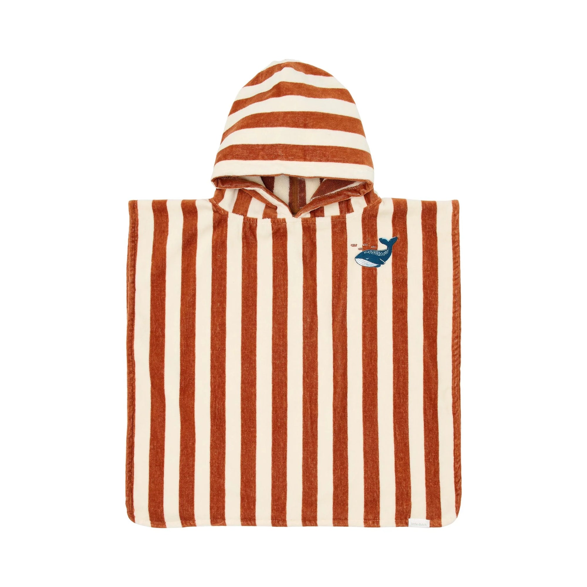 Poncho Ocean World Brown Stripe - Little Dutch