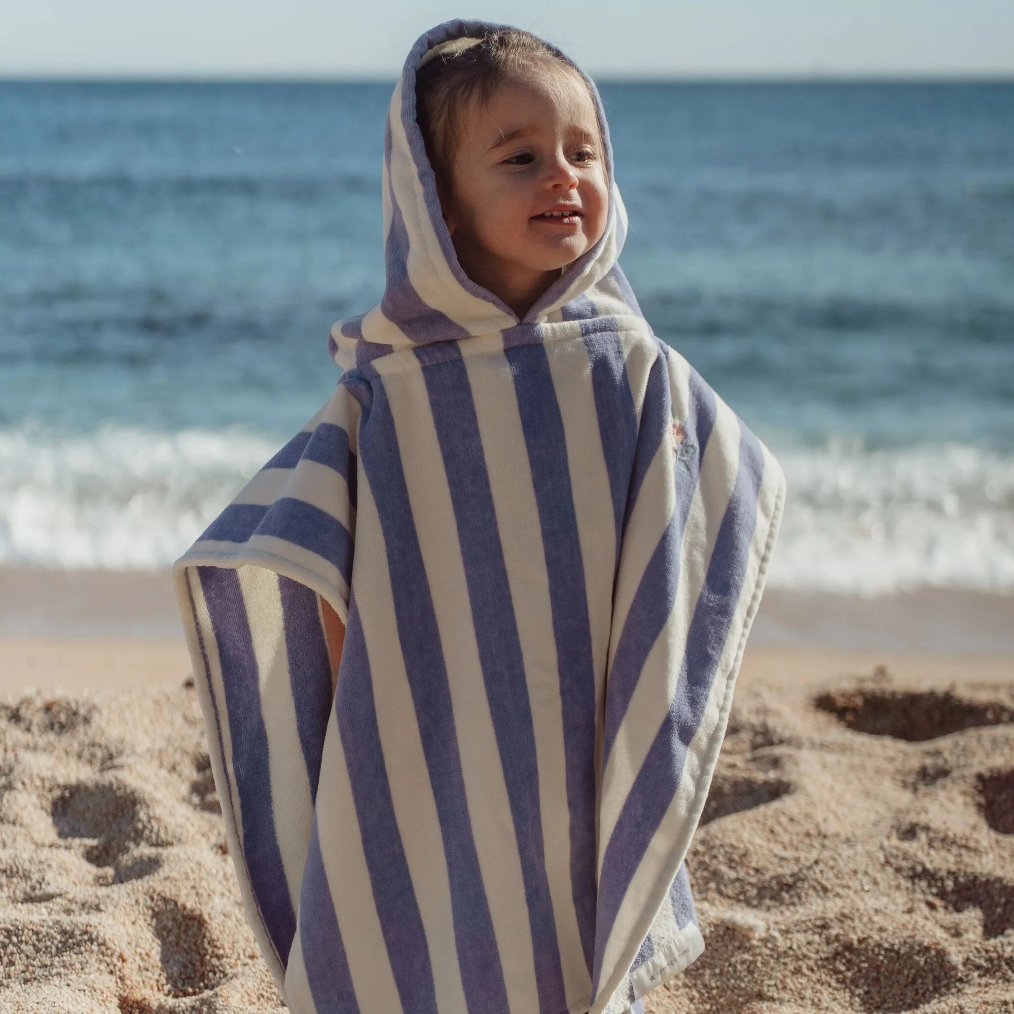 Poncho Dreamy Purple Stripe - Little Dutch