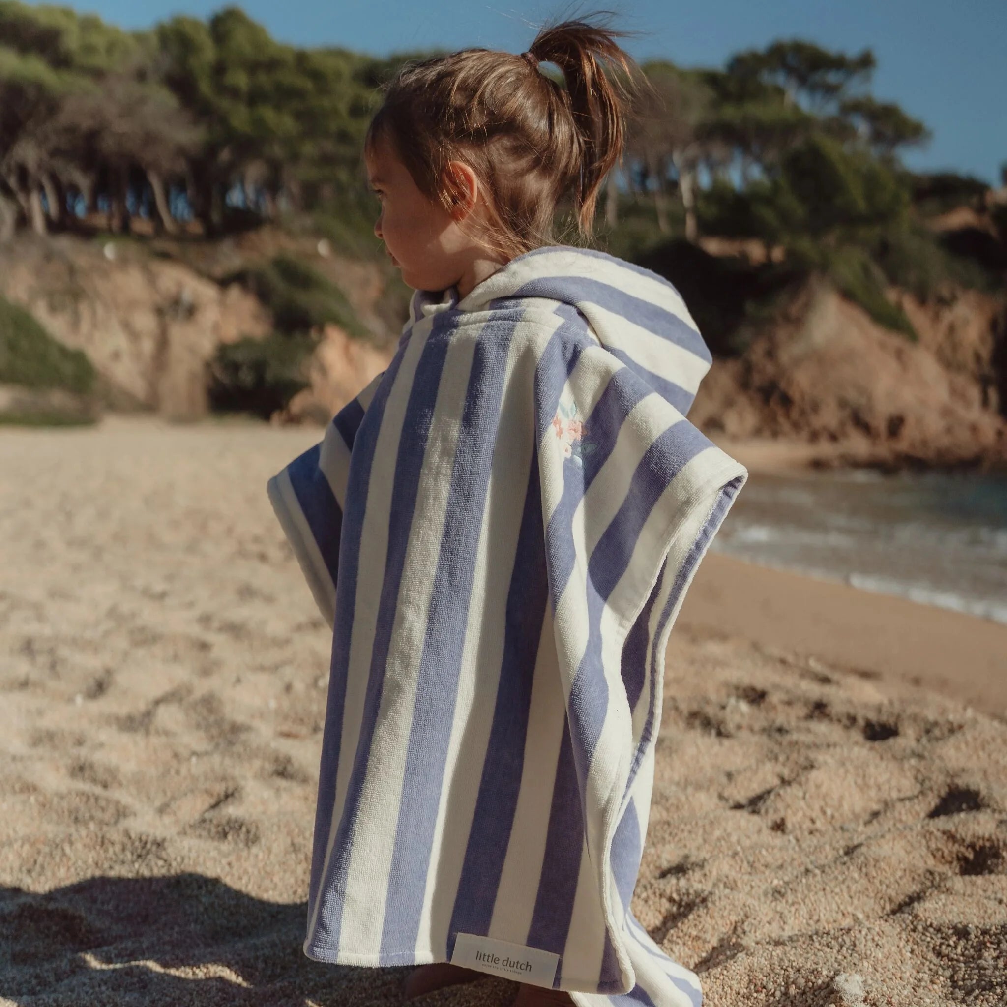 Poncho Dreamy Purple Stripe - Little Dutch