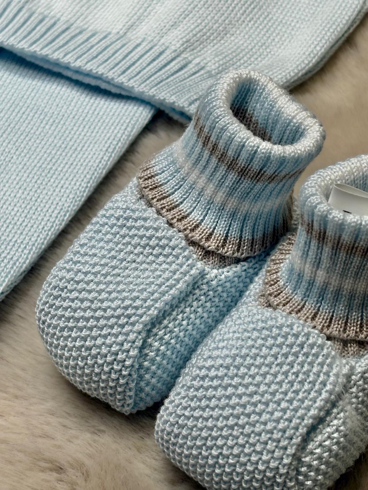Set 4Pz Azzurro con ricamo Orsetto - Marlù