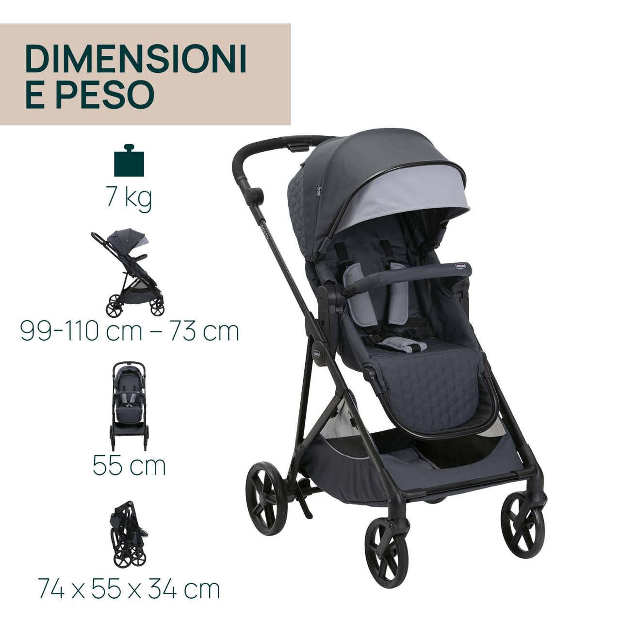Trio Seety con Kory Essential in Boston Grey - Chicco