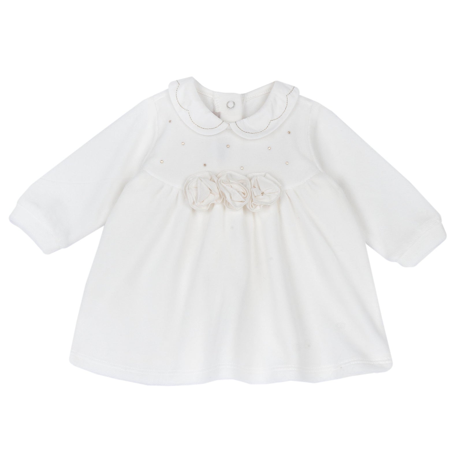 Vestitino elegante in cotone con fiori e strass - Chicco