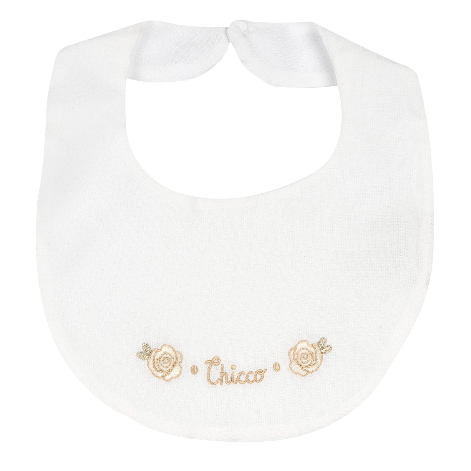 Bavaglino in cotone con ricamo floreale e logo - Chicco