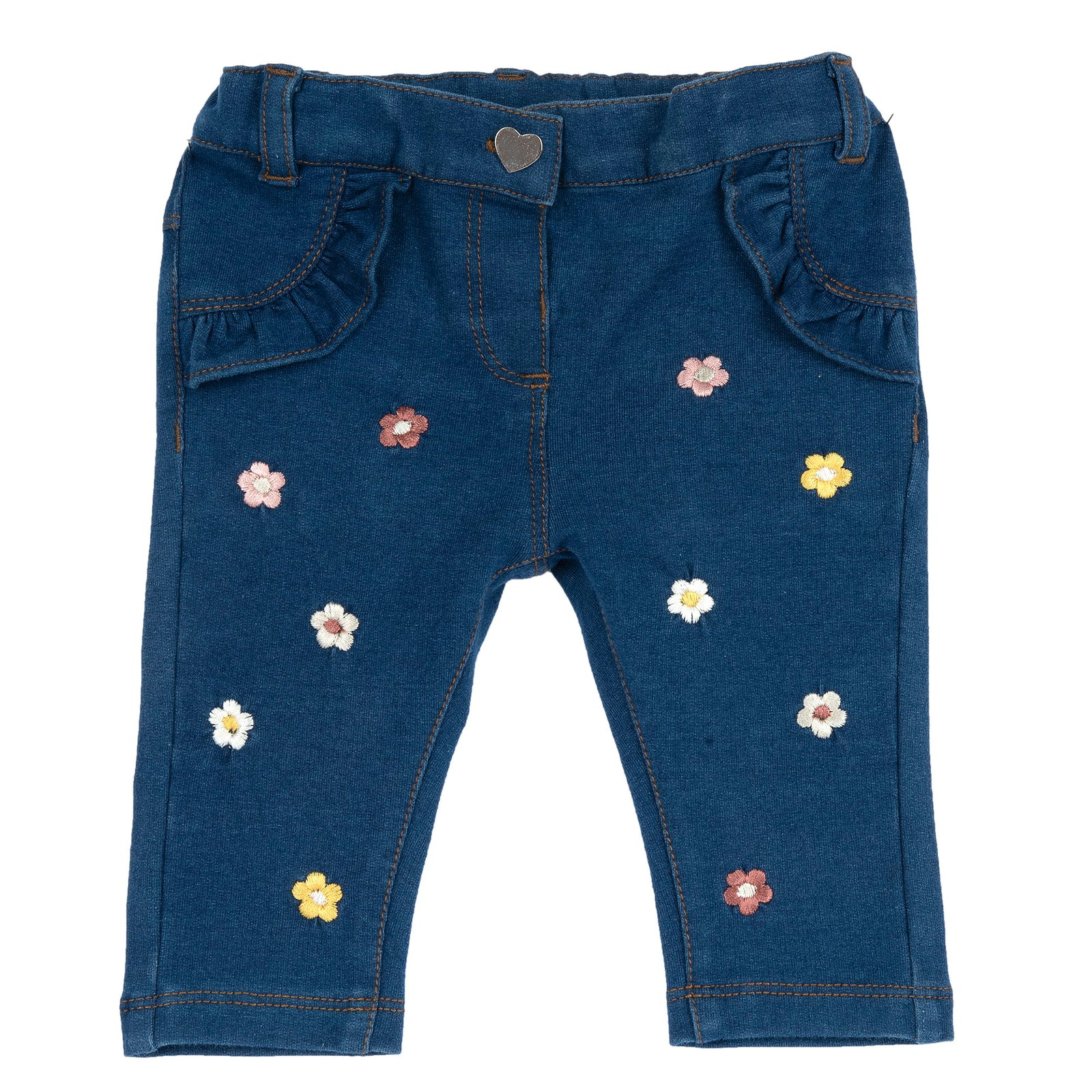 Pantaloni Jeans Ricamo Fiori - Chicco
