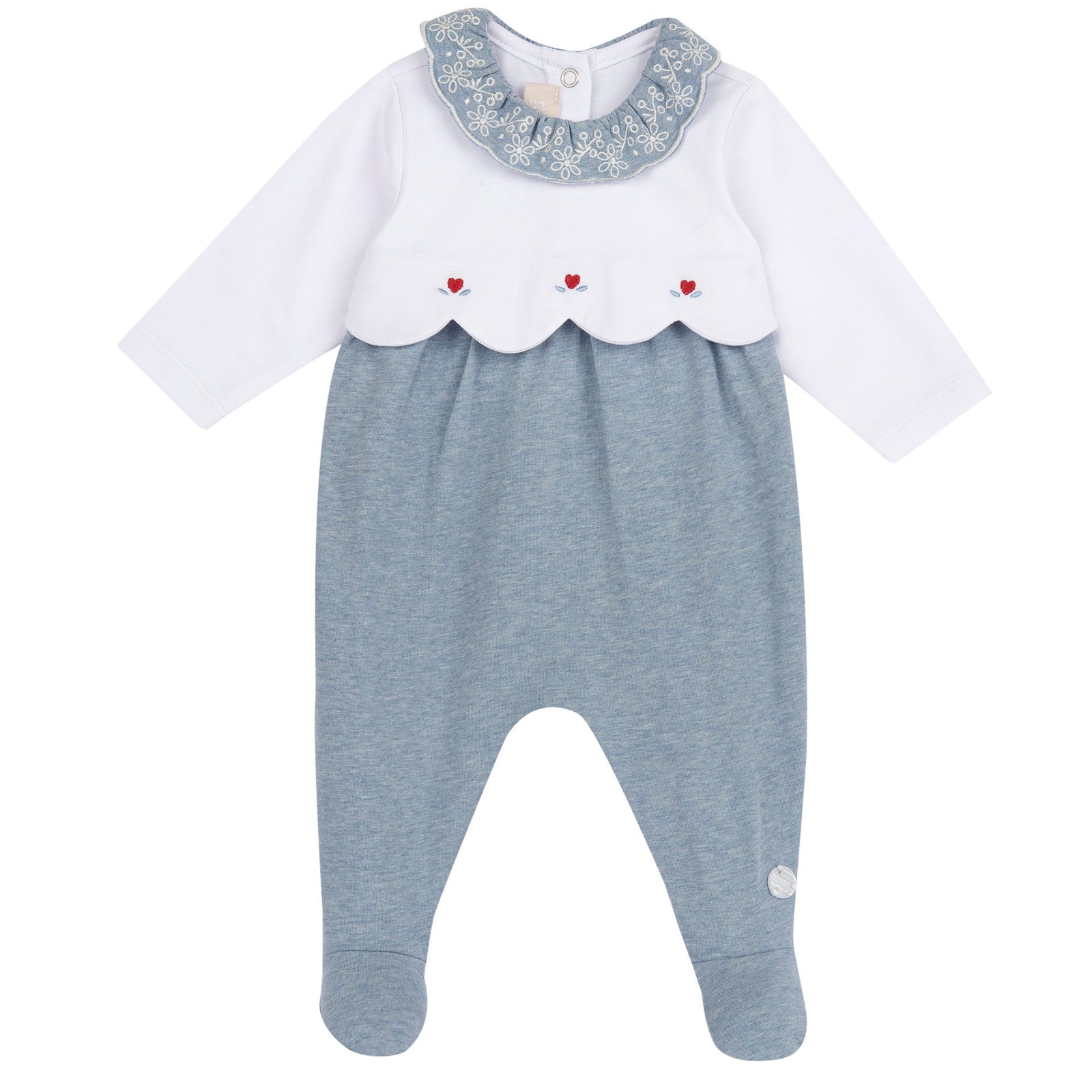 Tutina con ricamo cuoricini effetto jeans - Chicco