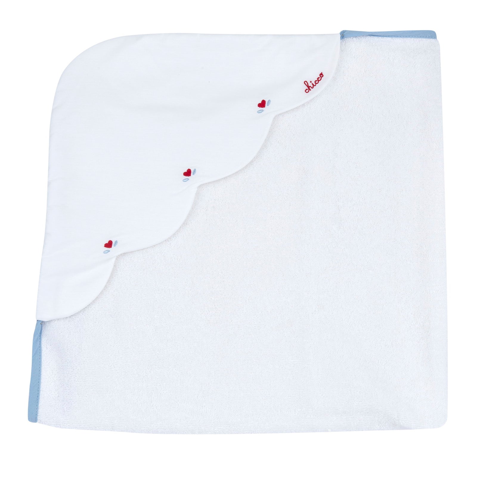 Quadrato di spugna con ricamo cuoricini - Chicco