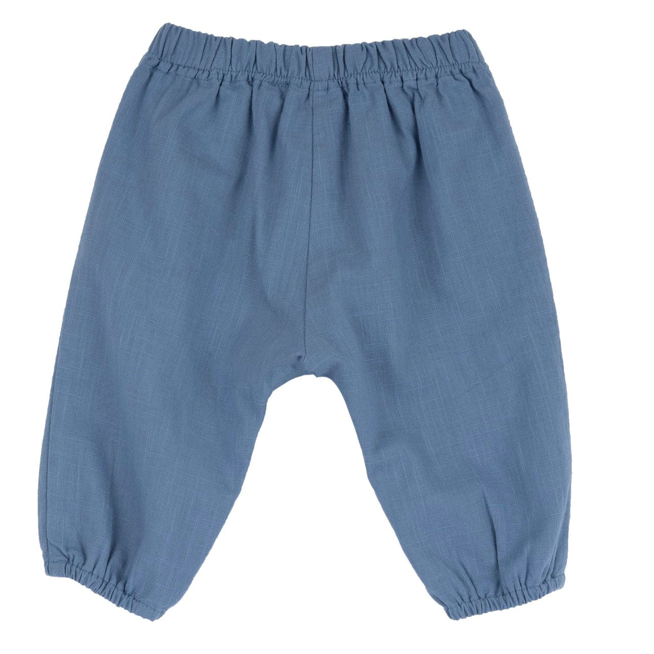 Pantaloni lunghi cotone effetto lino azzurro - Chicco