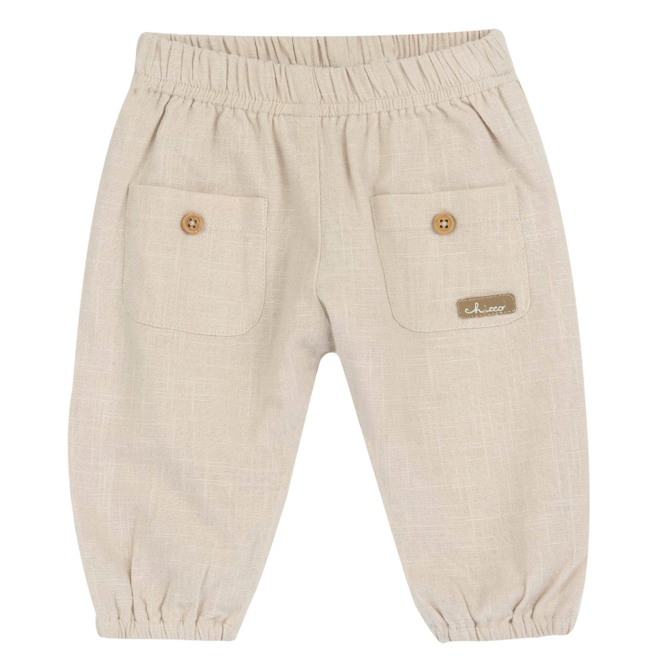 Pantaloni lunghi cotone effetto lino beige - Chicco