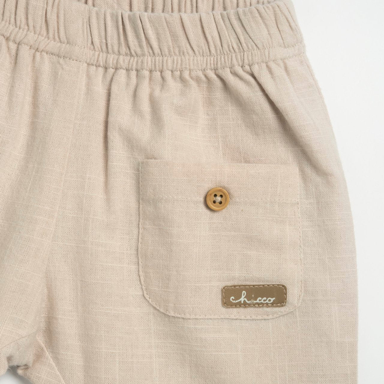 Pantaloni lunghi cotone effetto lino beige - Chicco