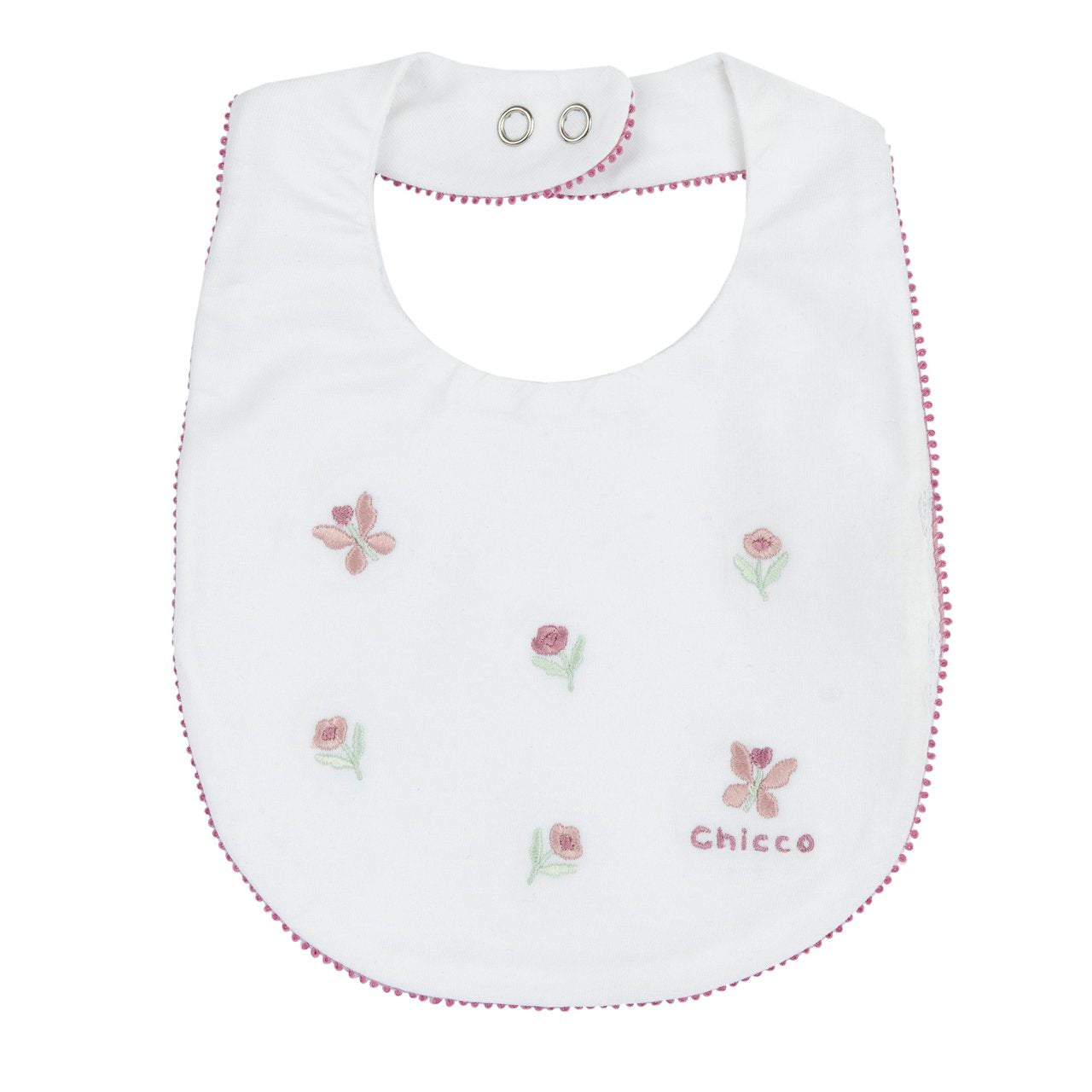 Bavaglino con ricamo fiori e farfalle - Chicco