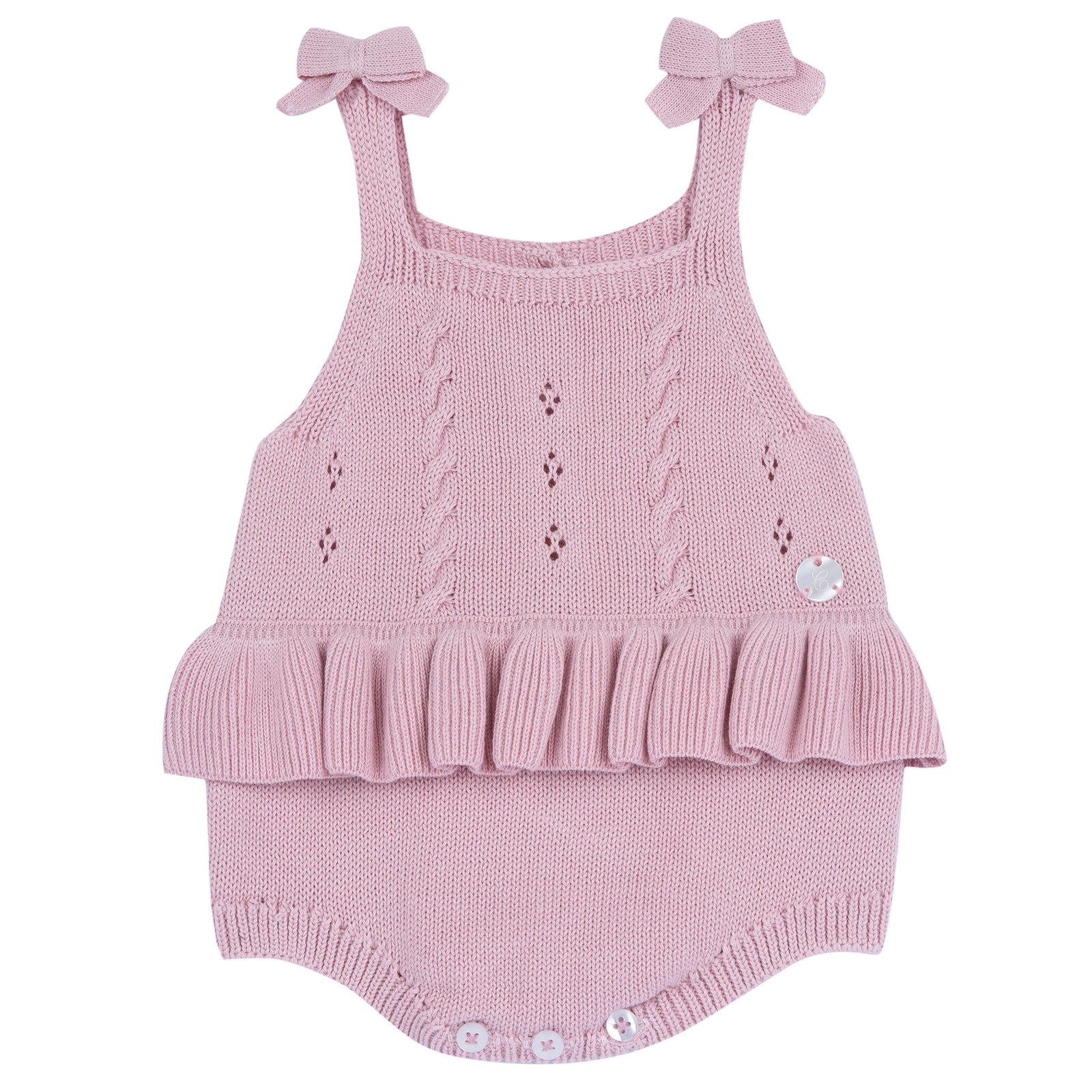 Pagliaccetto/Salopette in maglia rosa - Chicco