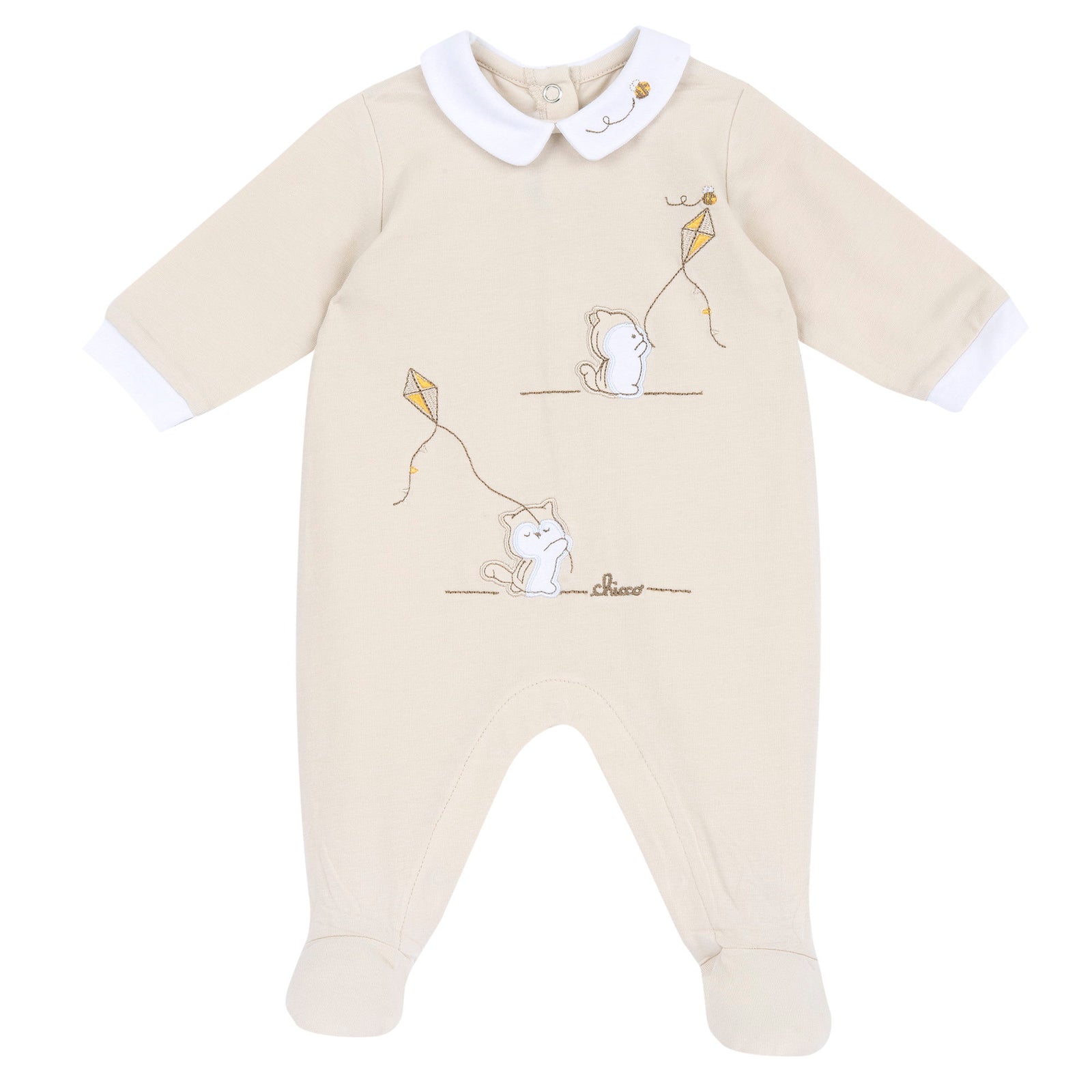 Tutina con piedini manica lunga beige - Chicco