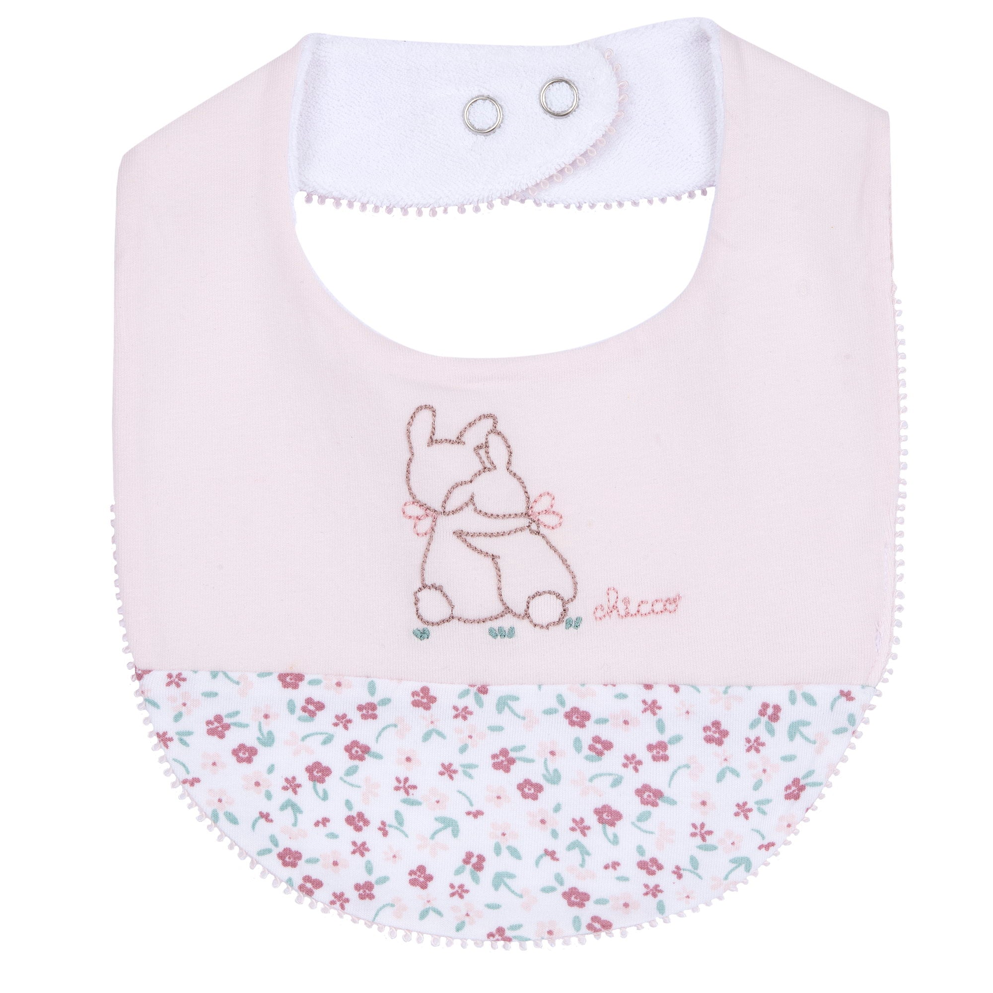 Bavetta rosa in jersey ricamo - Chicco