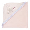 Quadrato di spugna rosa con ricamo - Chicco