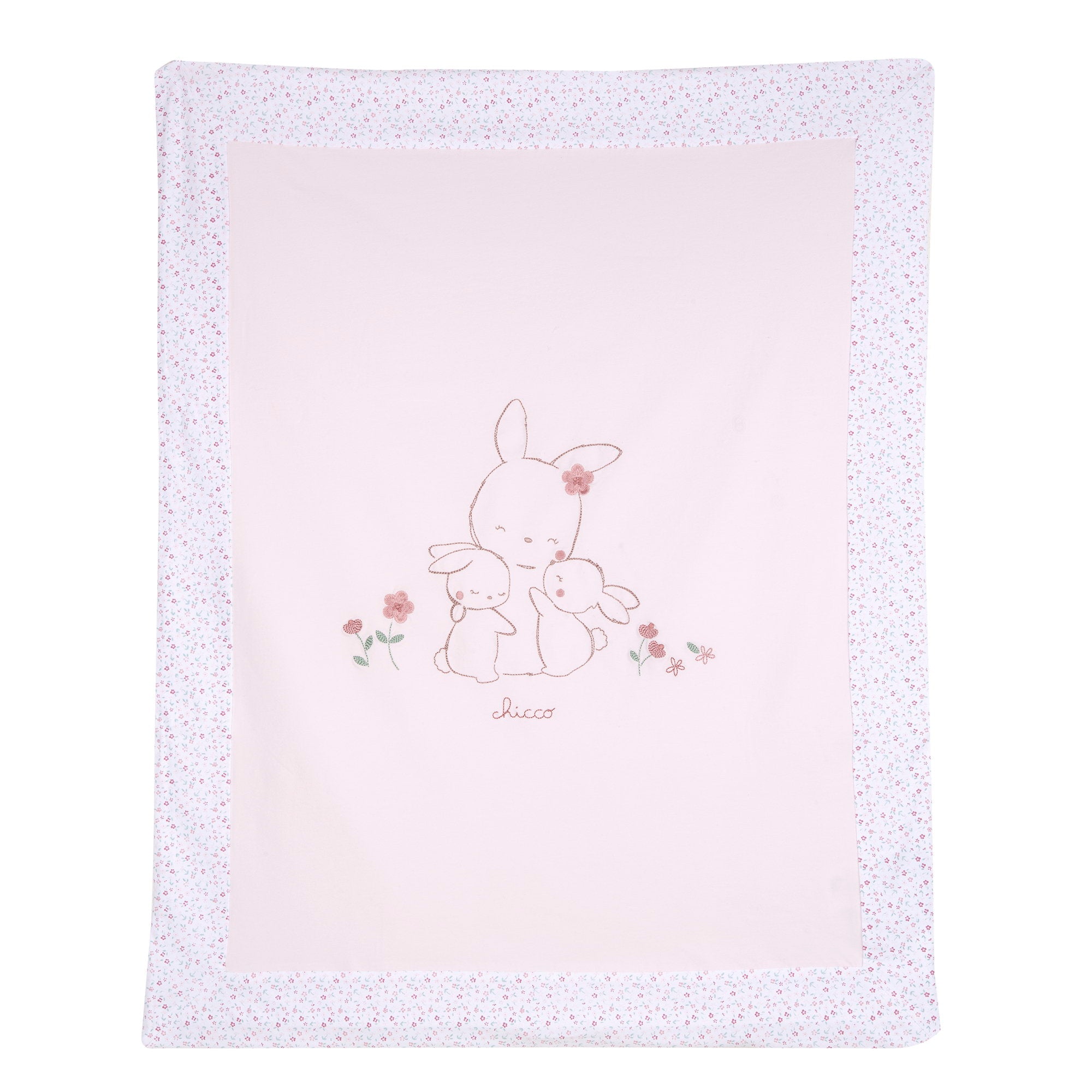 Copertina con ricamo rosa - Chicco