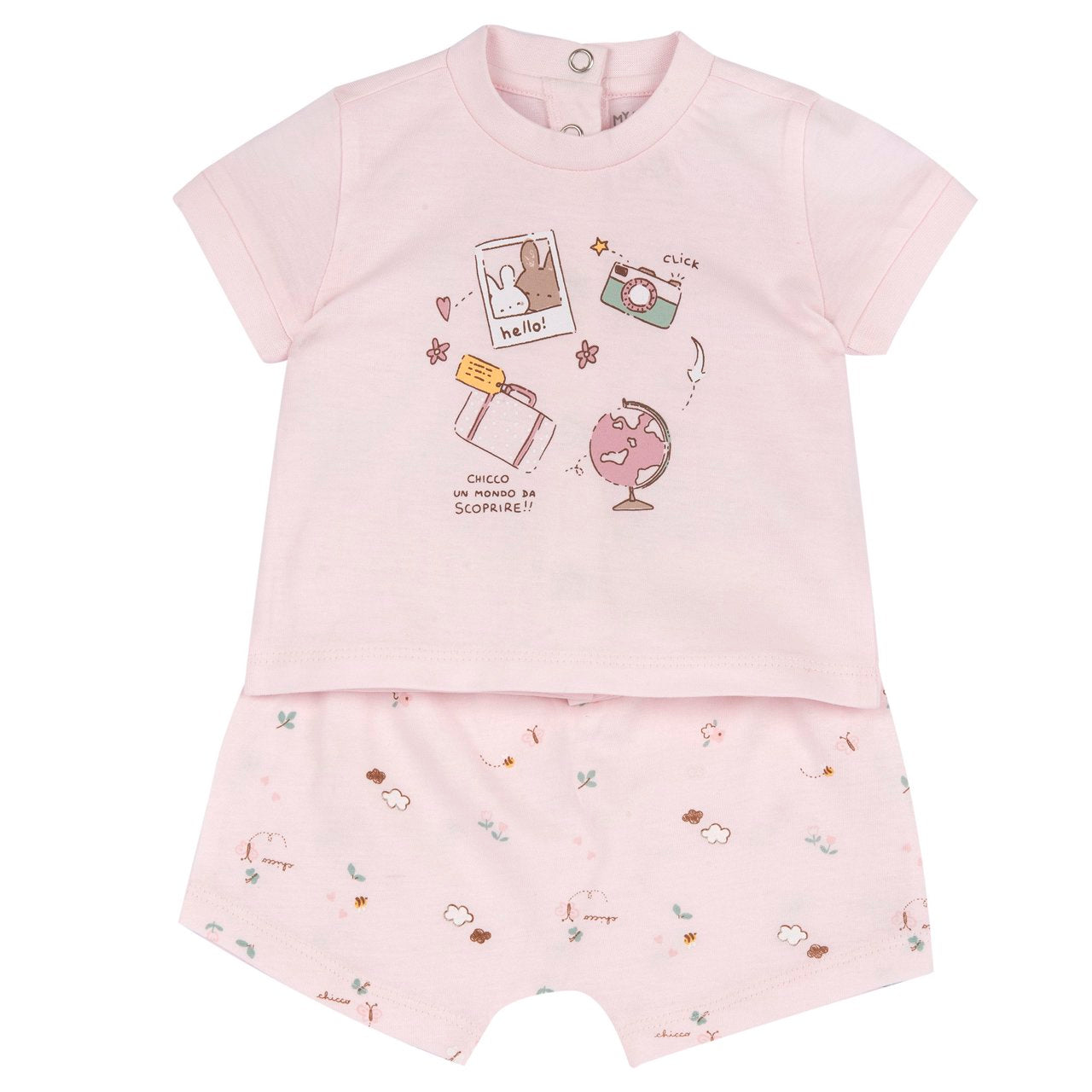 Completo maglietta e pantaloni corti rosa - Chicco