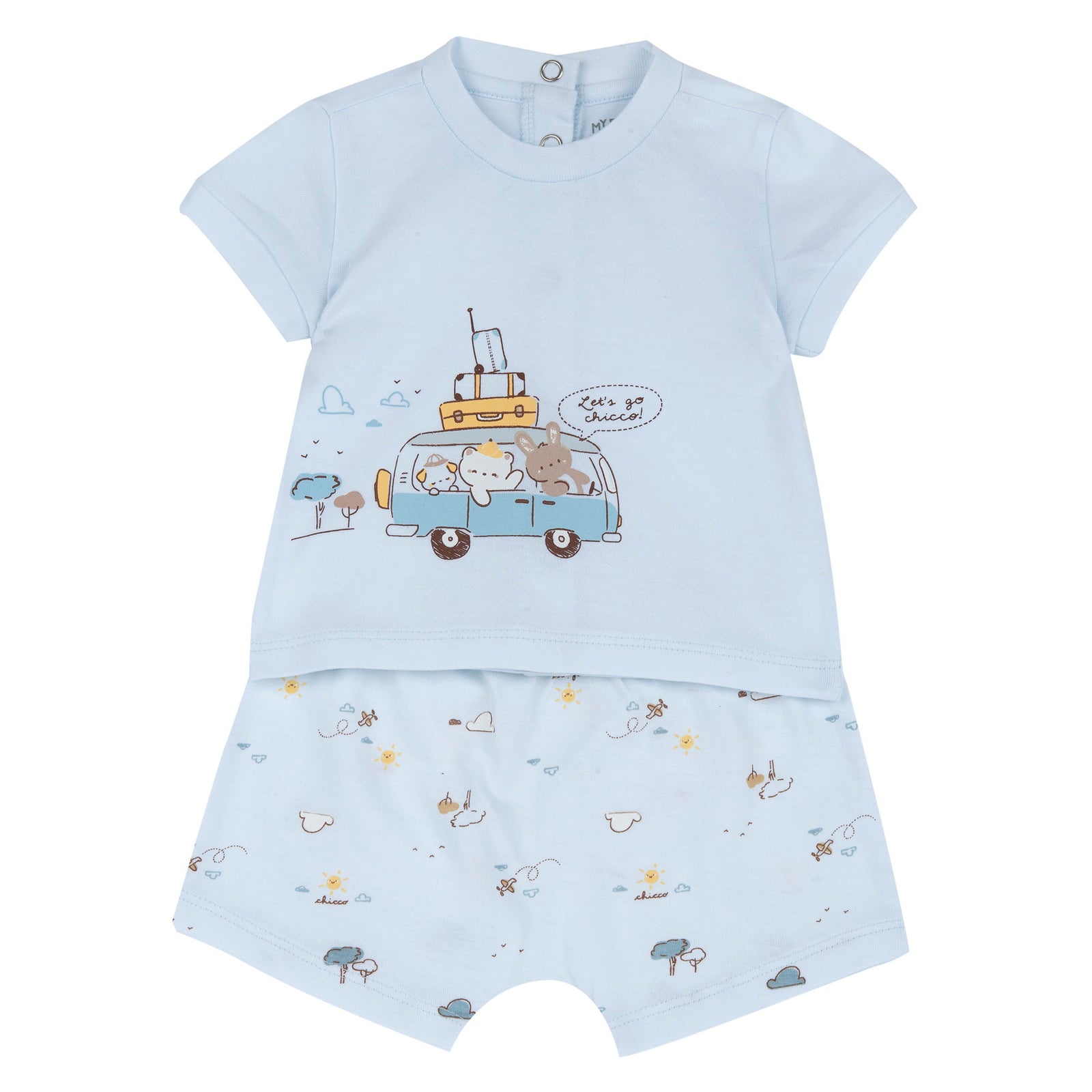 Completo maglietta e pantaloni corti azzurro - Chicco