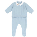 Completo cielo in maglia e pantaloni con piedini - Chicco