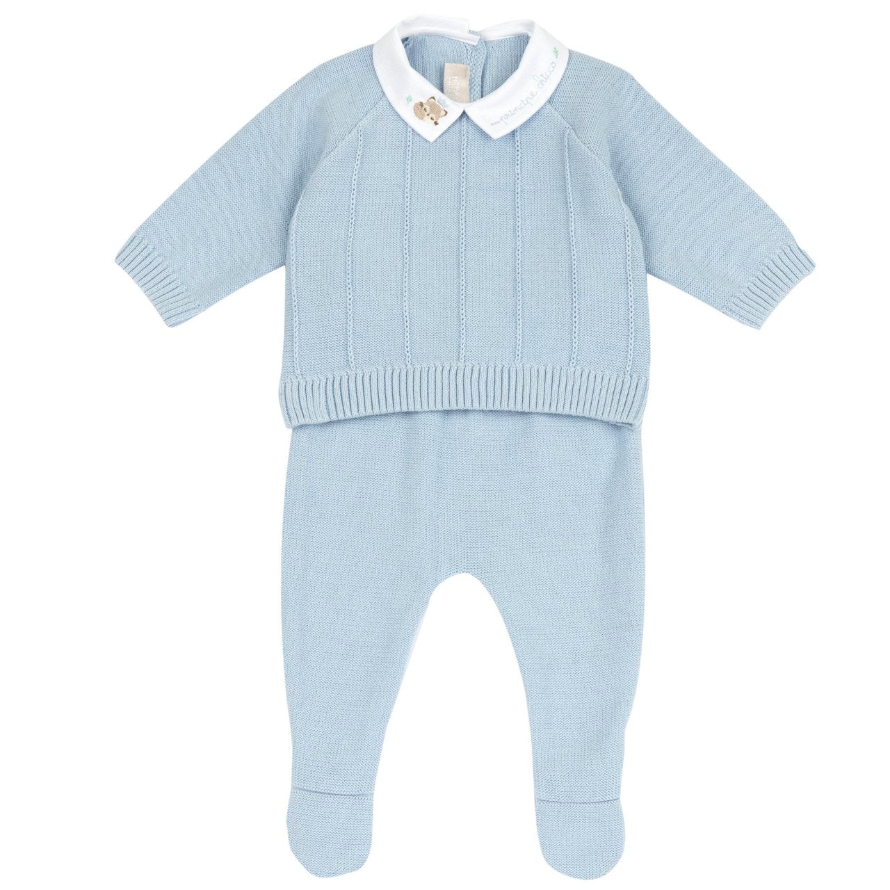 Completo cielo in maglia e pantaloni con piedini - Chicco