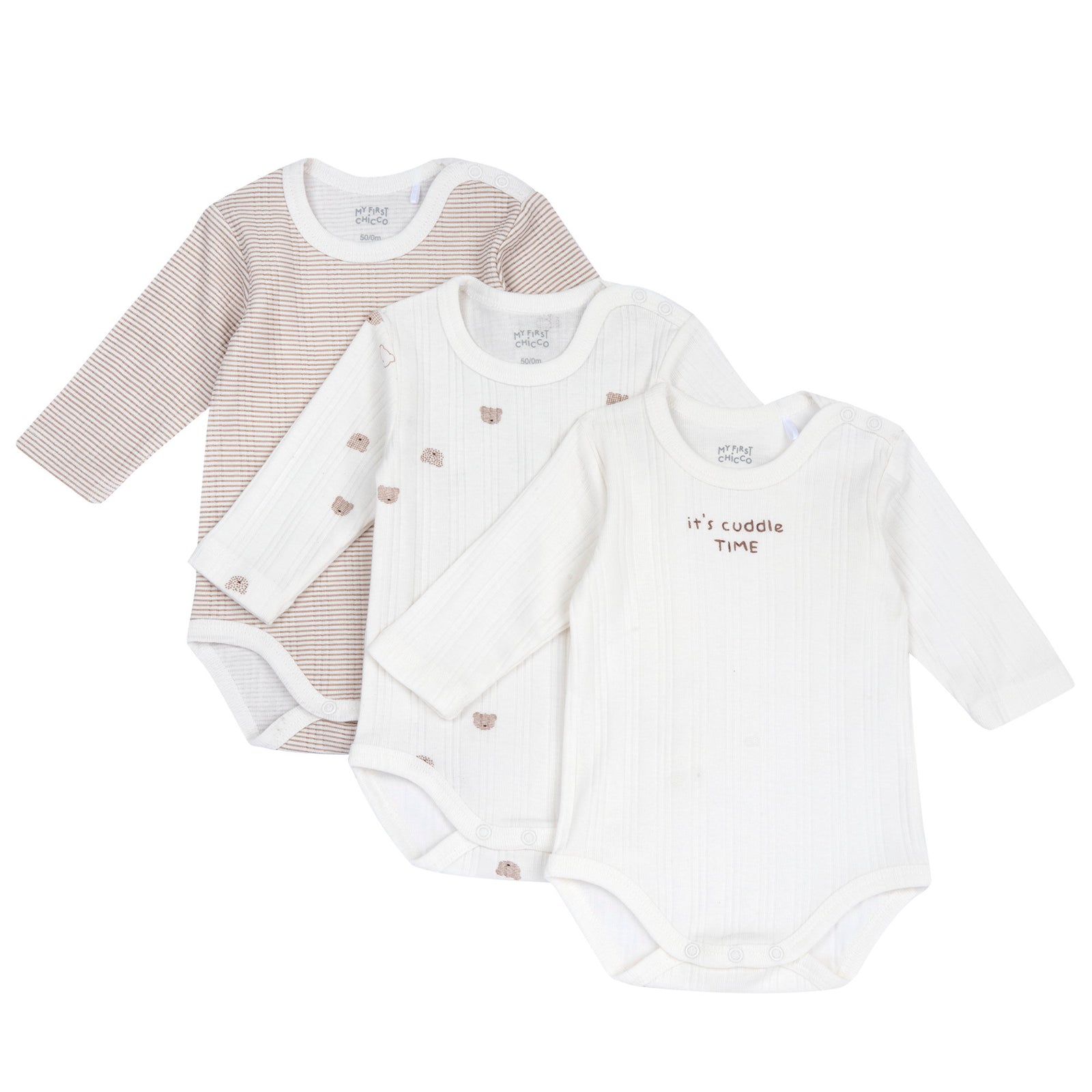 Set 3 Body Manica Lunga Apertura Spalla - Chicco