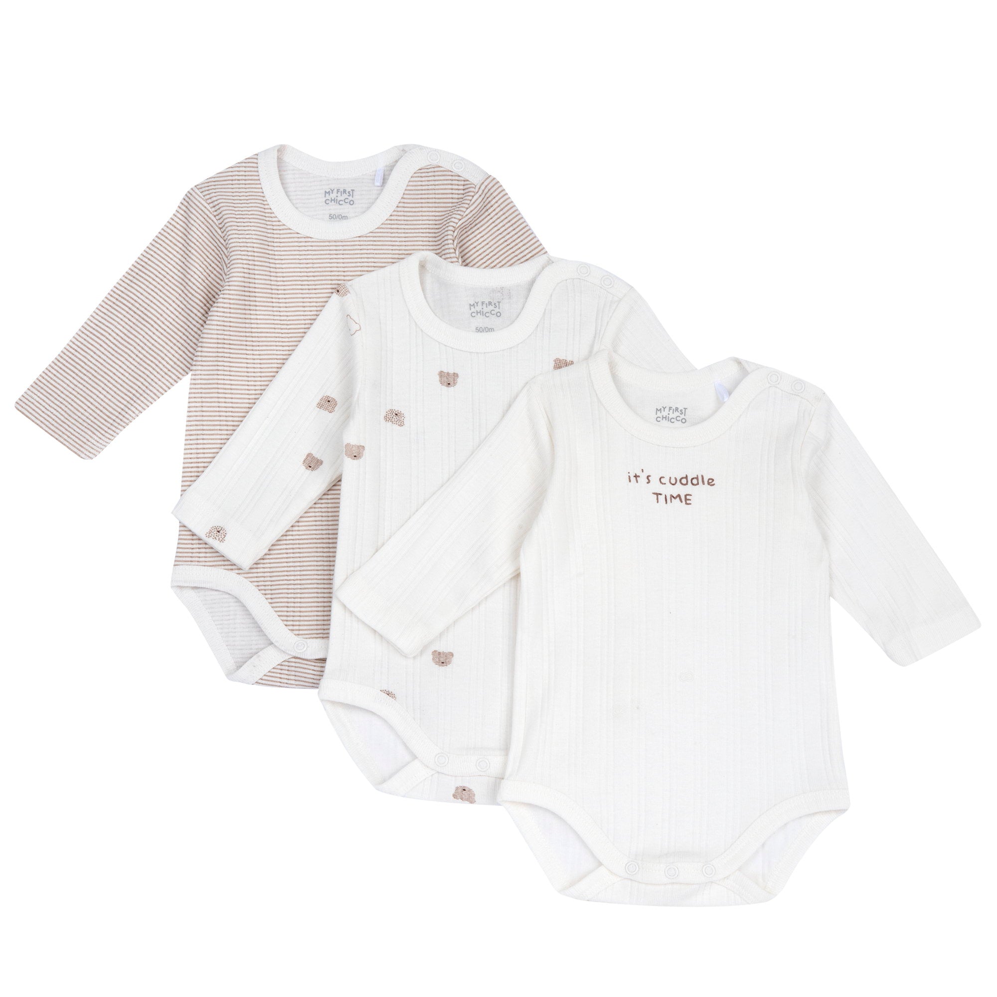 Set 3 Body Manica Lunga Apertura Spalla - Chicco