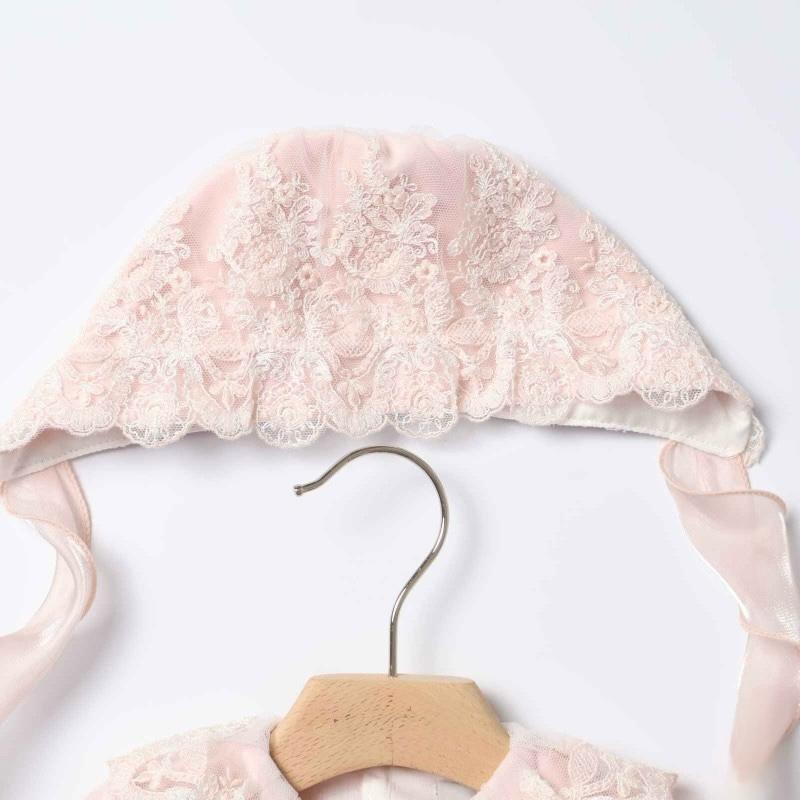 Set Nascita Rosa in Velour con Pizzo Rebrodé - Marlù