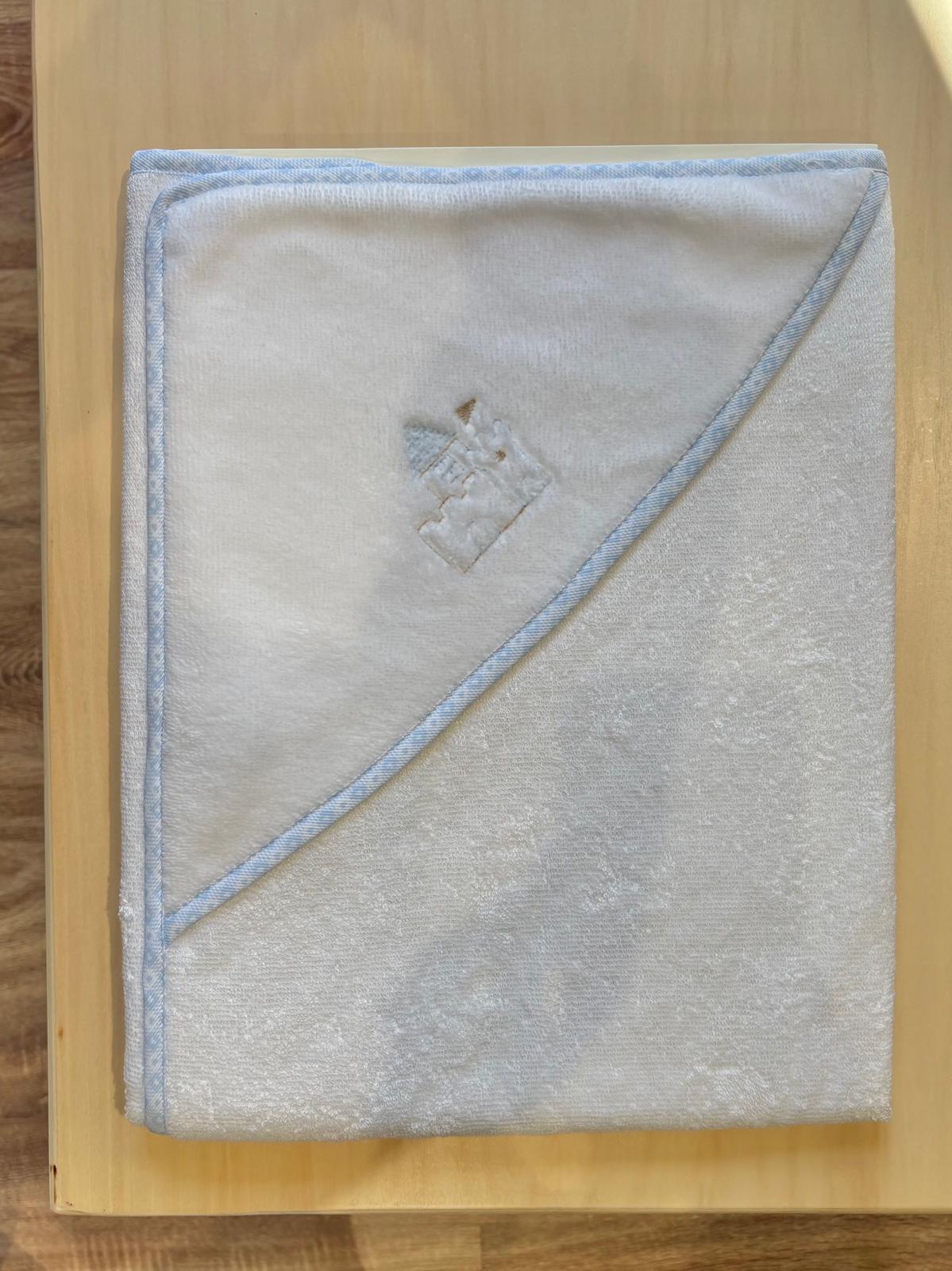 Accappatoio Spugna Azzurro e Bianco - Marlù