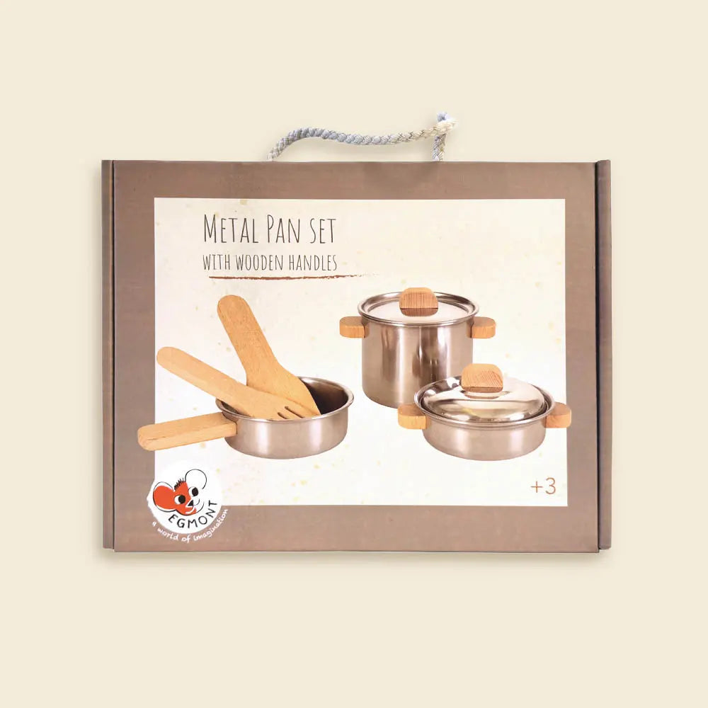 Set di padelle con manico in legno - Egmont Toys
