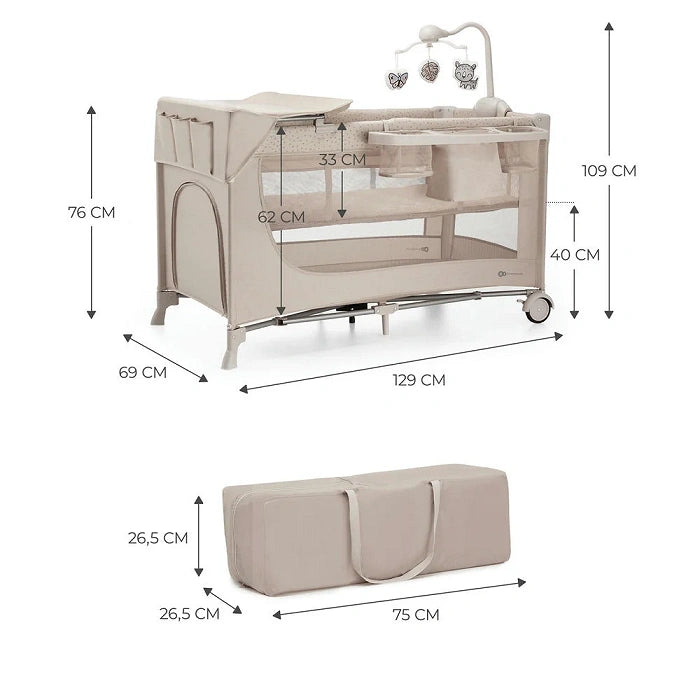 Lettino da viaggio 3in1 JOY 2 con accessori - Kinderkraft