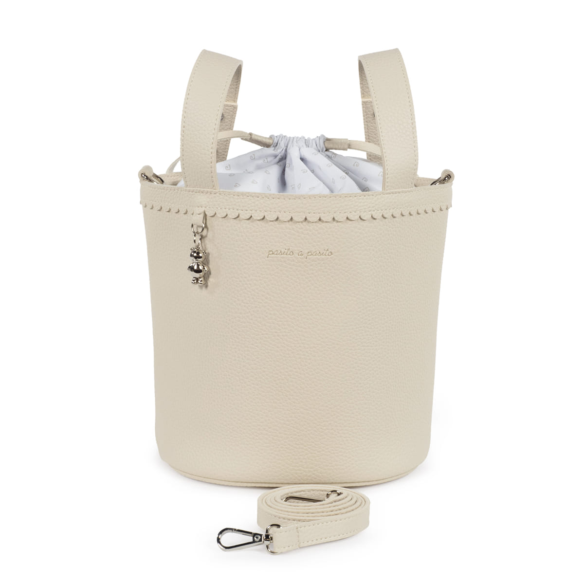 Borsa a secchiello Icon crema - Pasito a Pasito