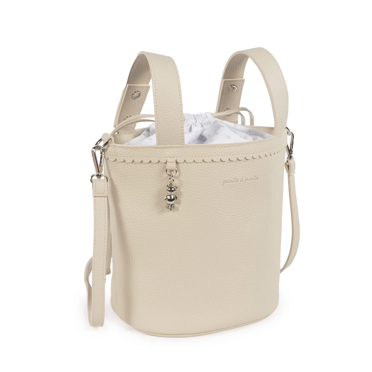 Borsa a secchiello Icon crema - Pasito a Pasito