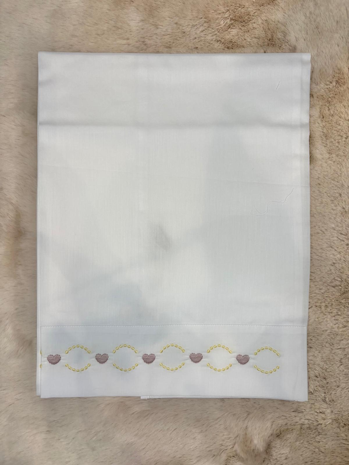 Set 3Pz Lenzuolino con ricamo cuori - Marlù