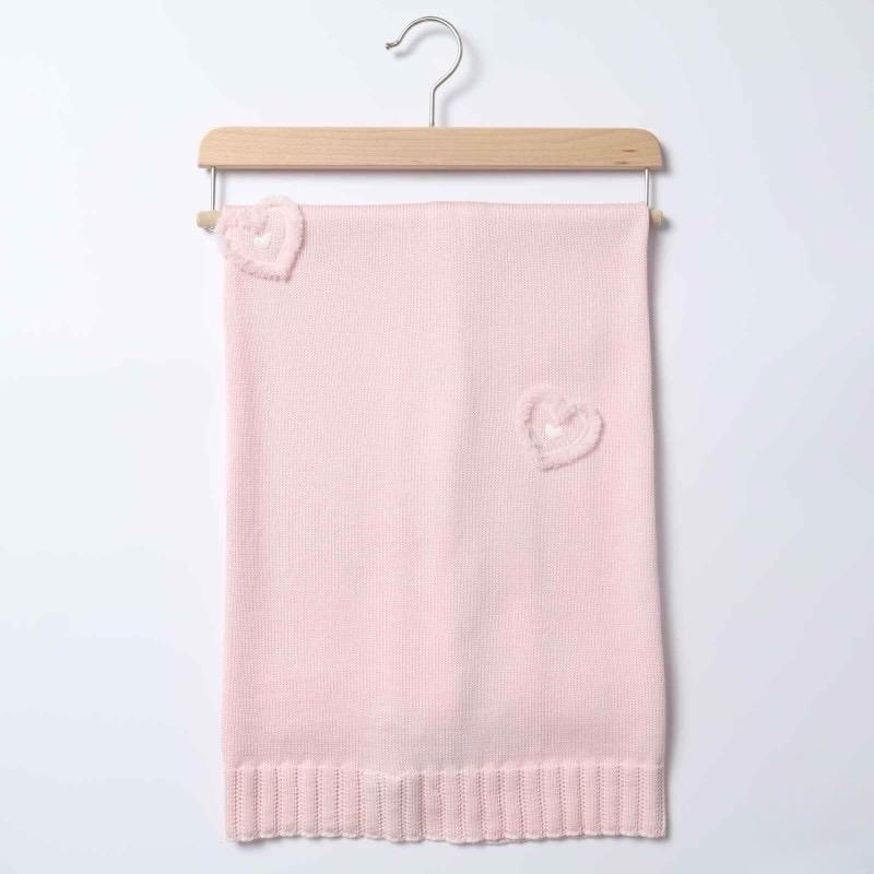 Coperta in Pura Lana Cuori - Marlù