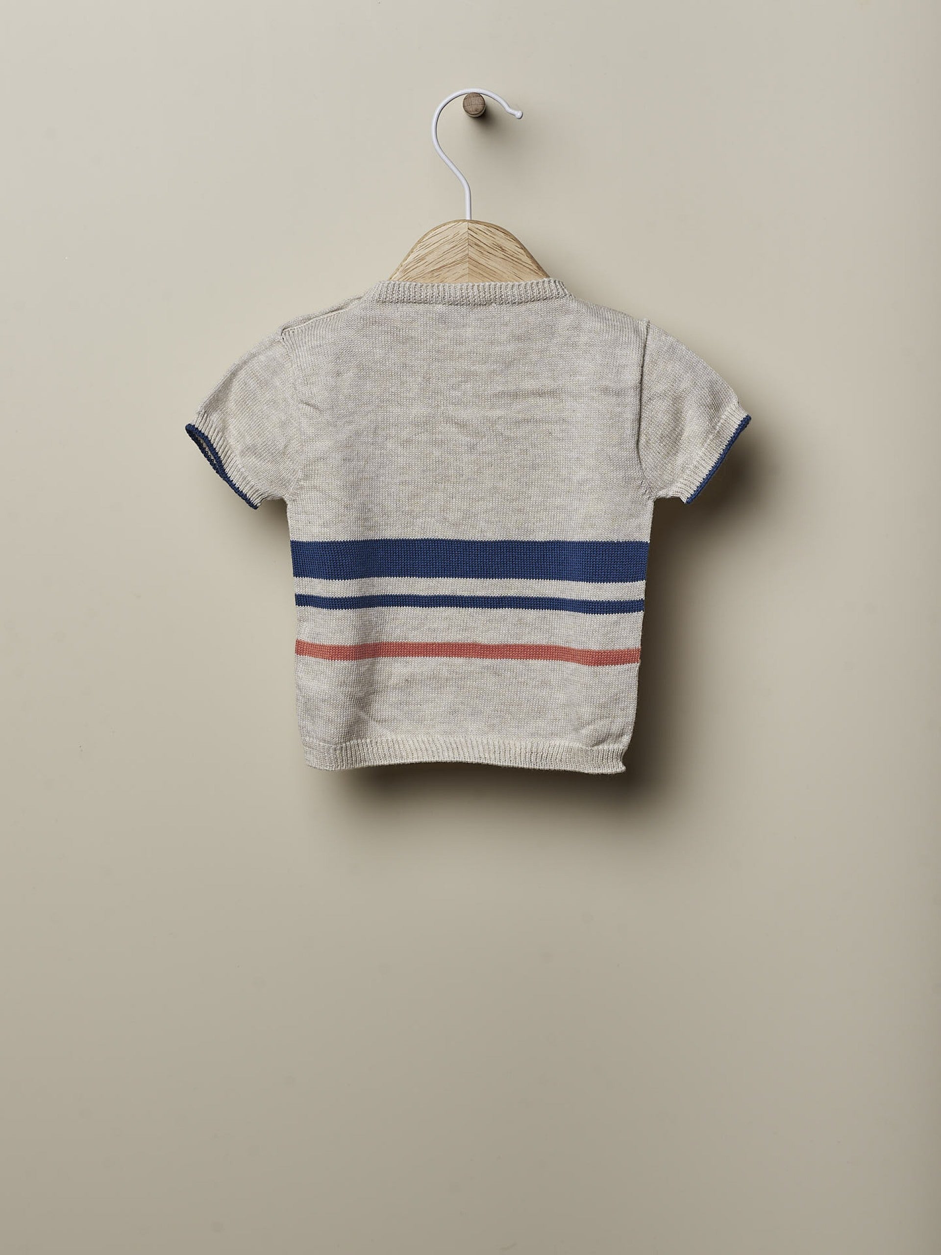 Abitino bambino blu e beige estivo Wedoble - dalla 6 alla 9 Mesi