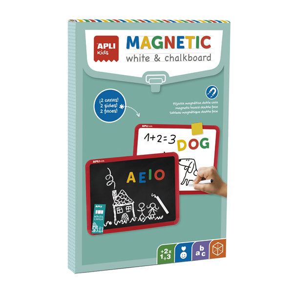 Lavagna Magnetica Bifacciale "White & Chalkboard" - APLI Kids