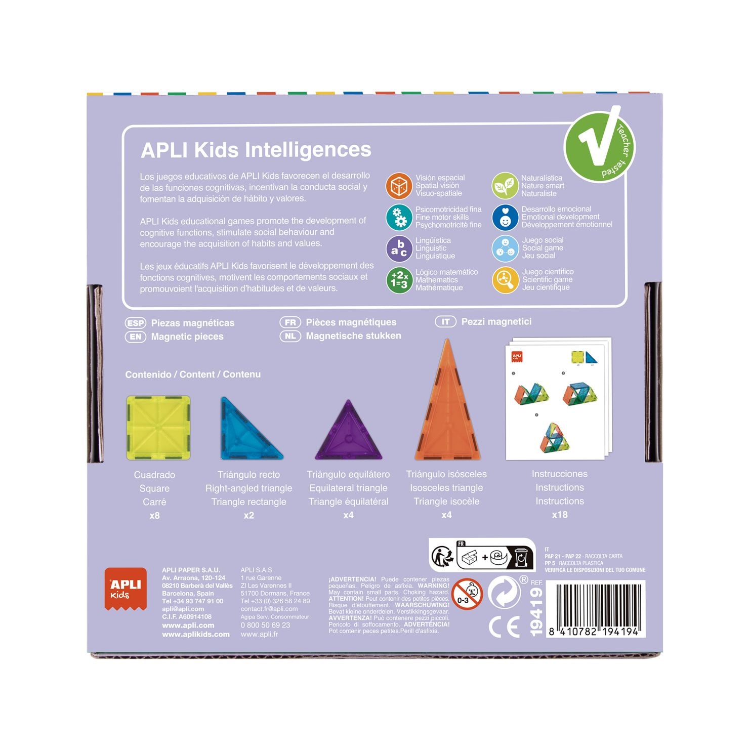 Tessere di Costruzione Magnetiche 3D - APLI Kids