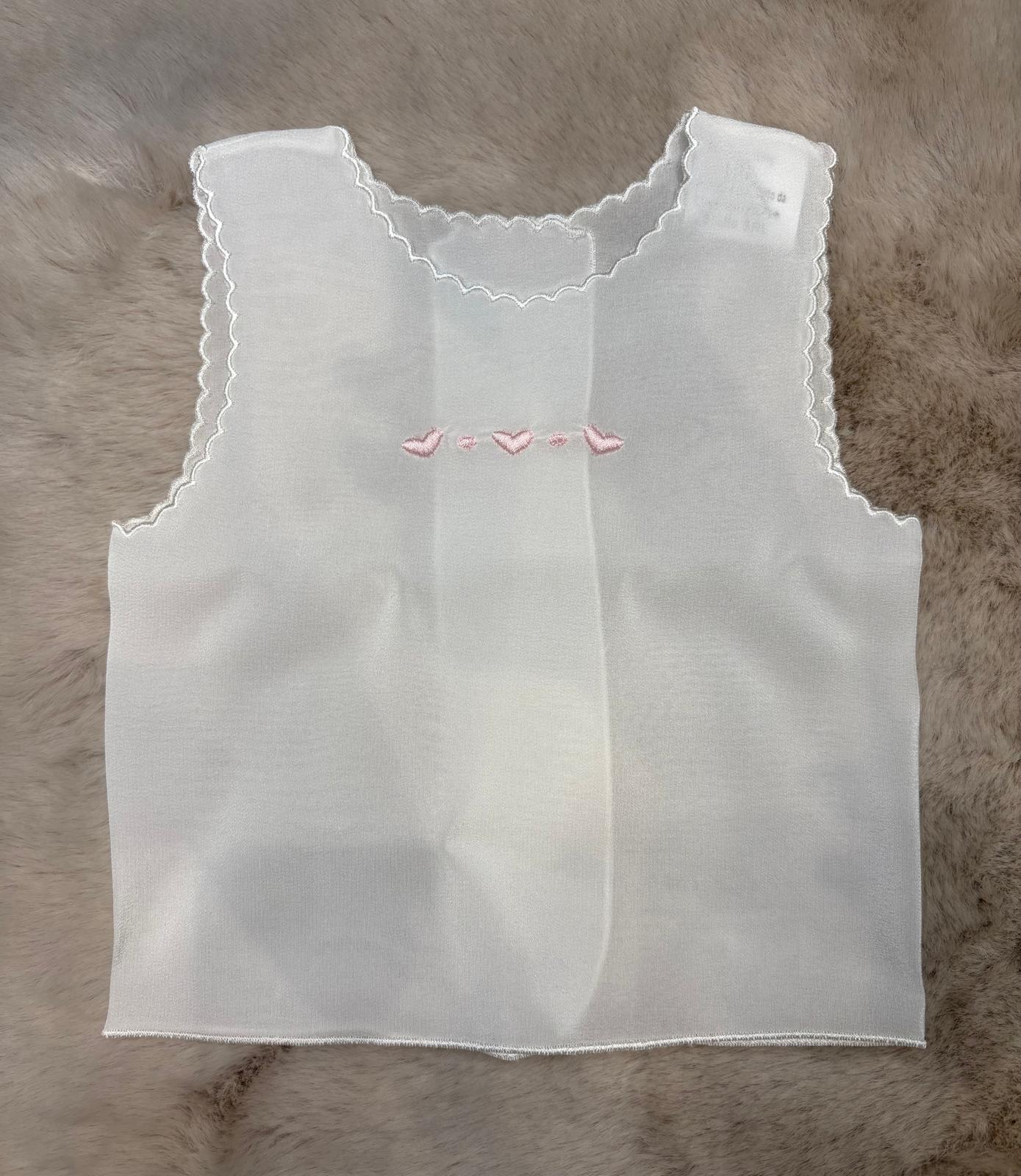 Camicetta della fortuna con ricamo rosa 100% seta - Marlù