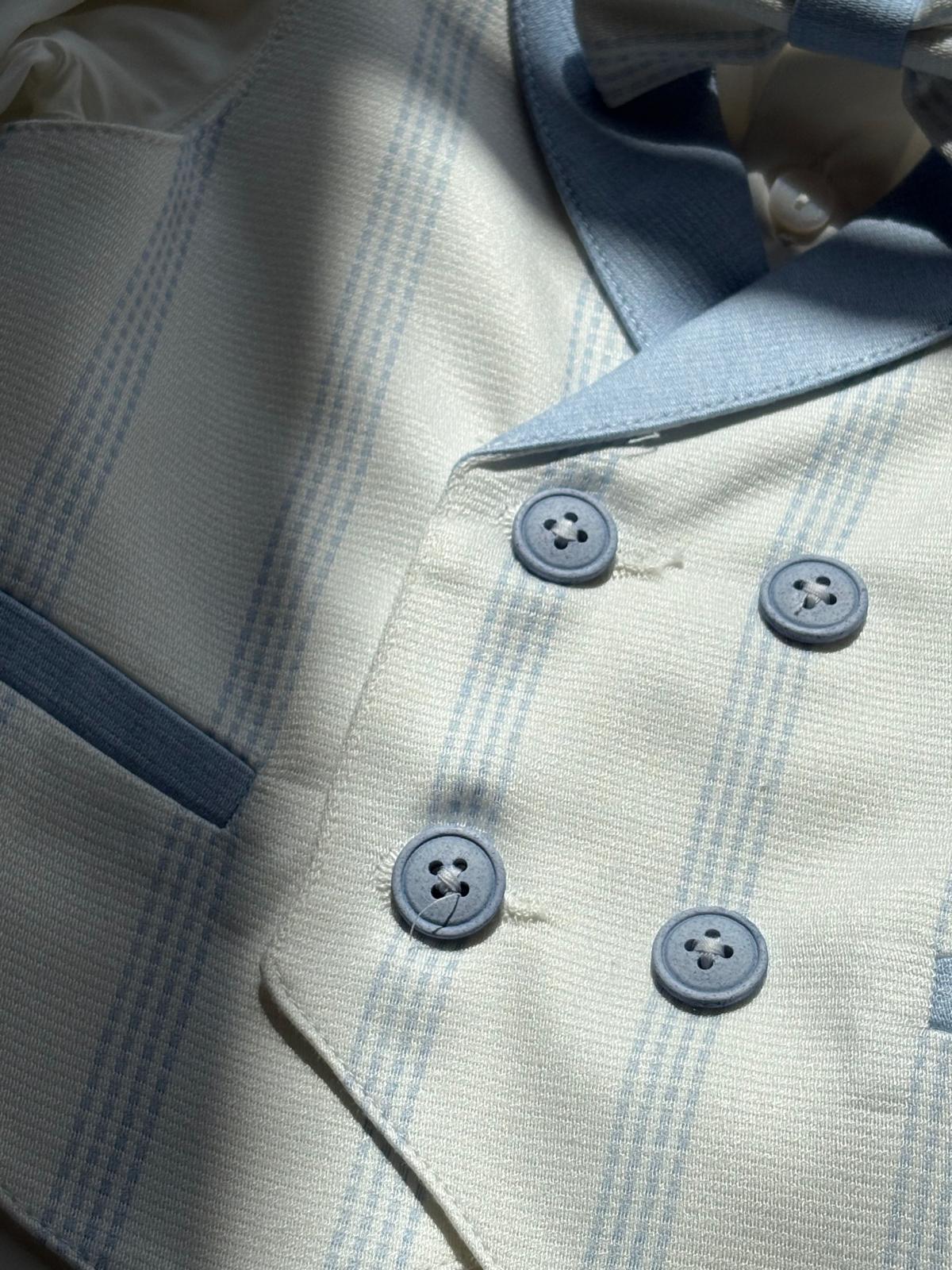 Completo Cerimonia 5Pz con l'azzurro e righe - Minù