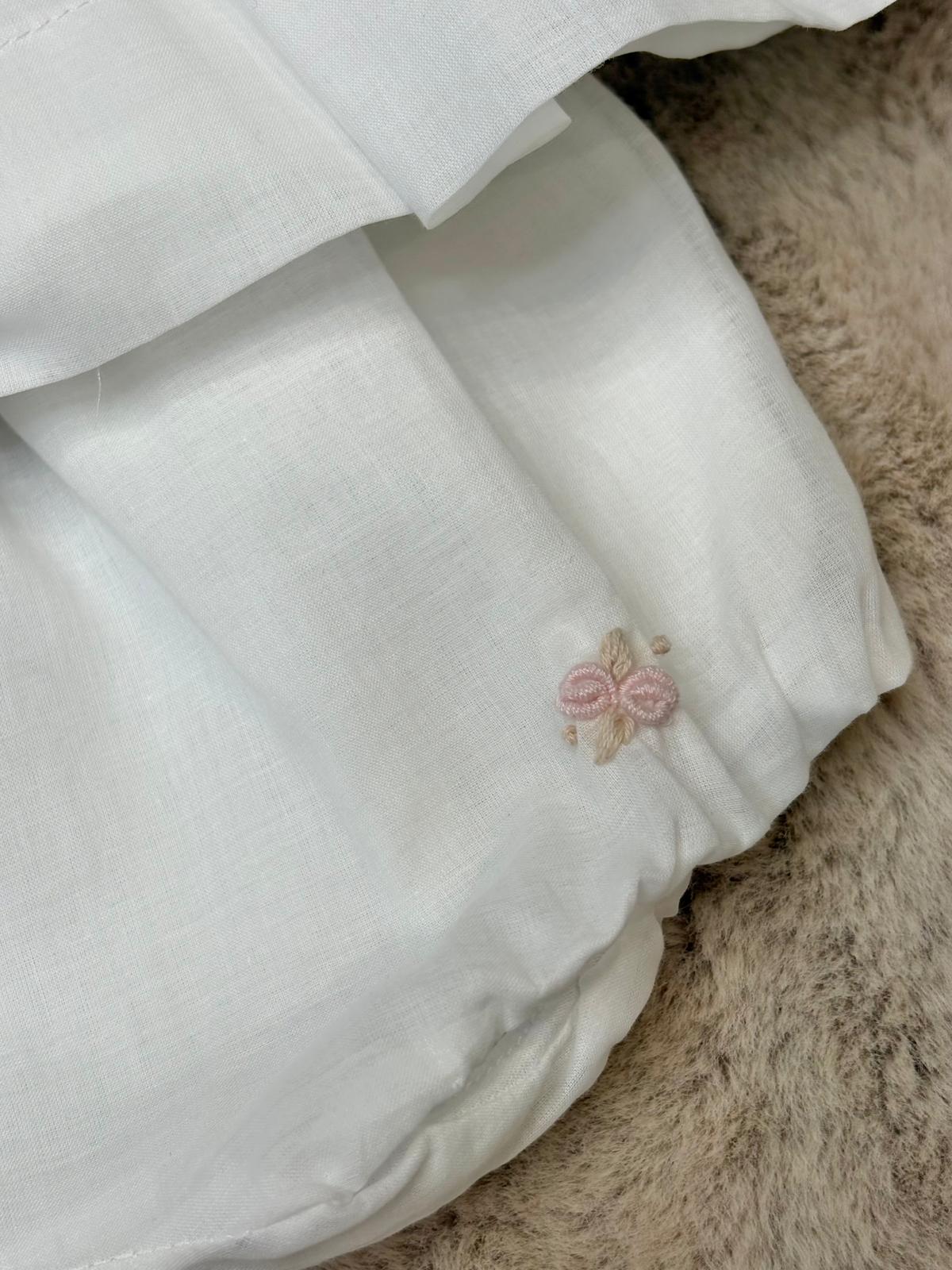 Vestitino con culotte, cuffietta e scarpina in filo - Marlù