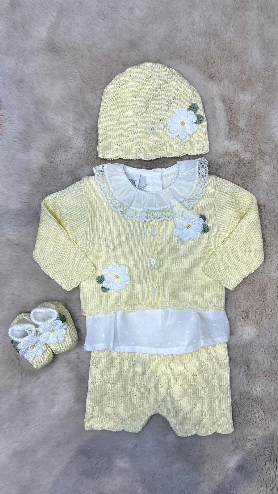 Completo in filo Giallo con cardigan - Marlù