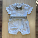 Pagliaccetto Cerimonia con Papillon Beige e Bianco - Marlù