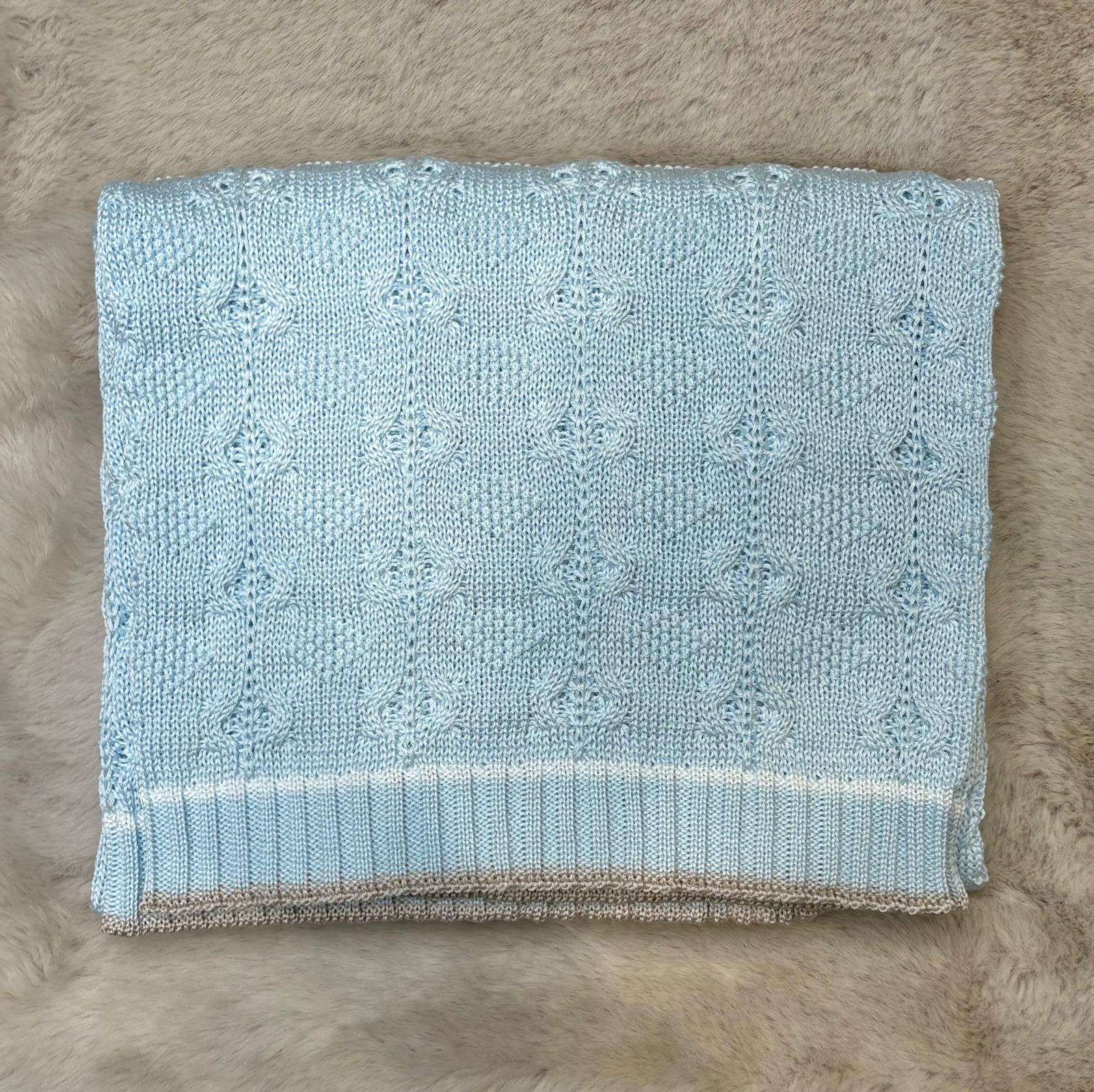 Copertina azzurro con rifiniture beige - Marlù