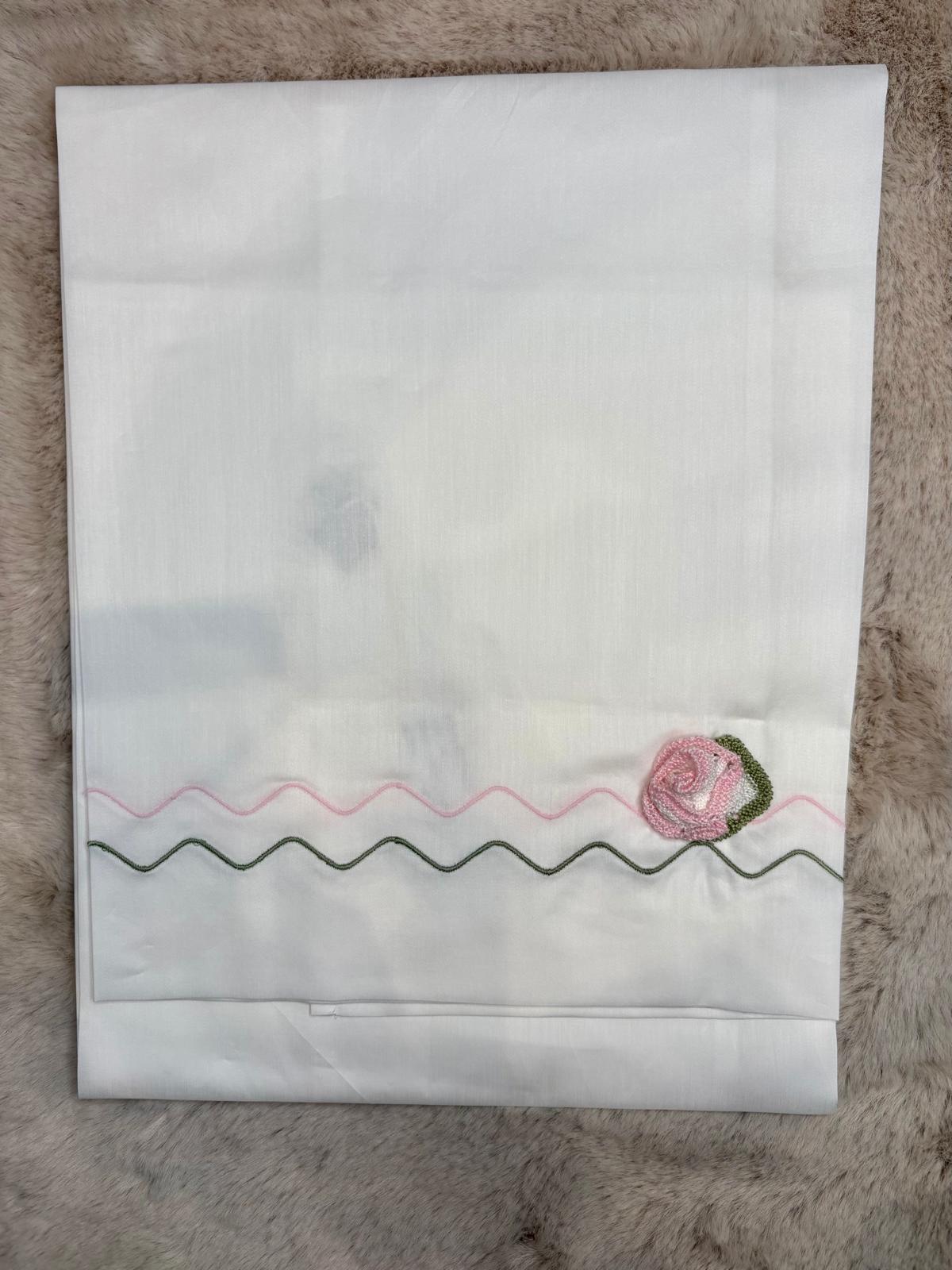 Lenzuolino 3Pz con ricamo rose - Marlù