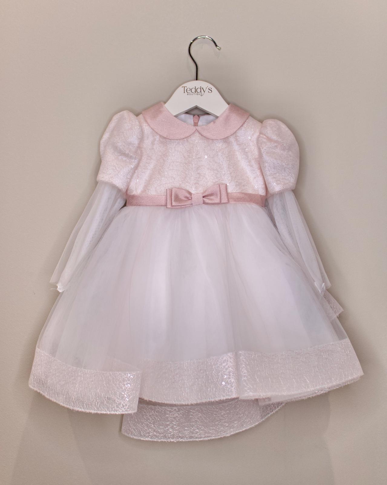 Vestitino Cerimonia Rosa con Fiocco sul Retro - Minù
