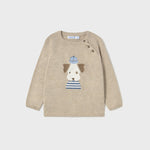 Golfino cotone tortora con cane - majoral